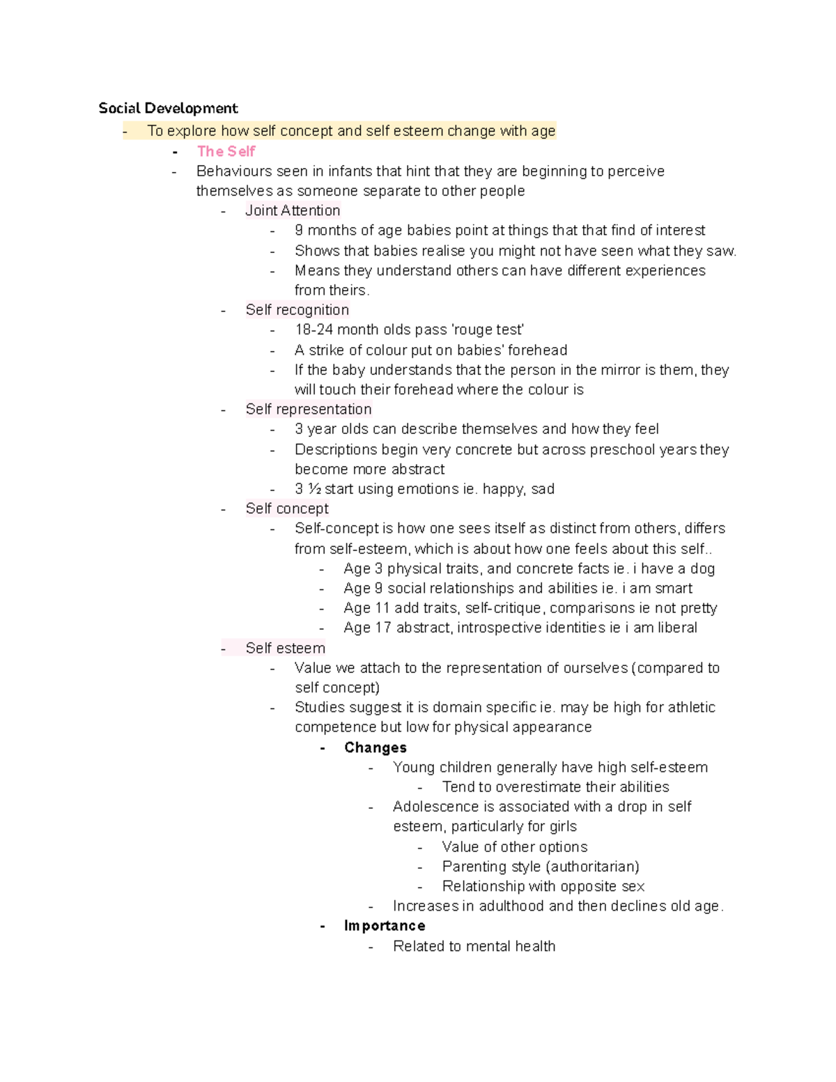 Social Development (PSY 101): Self-Concept and Self-Esteem Across Ages ...
