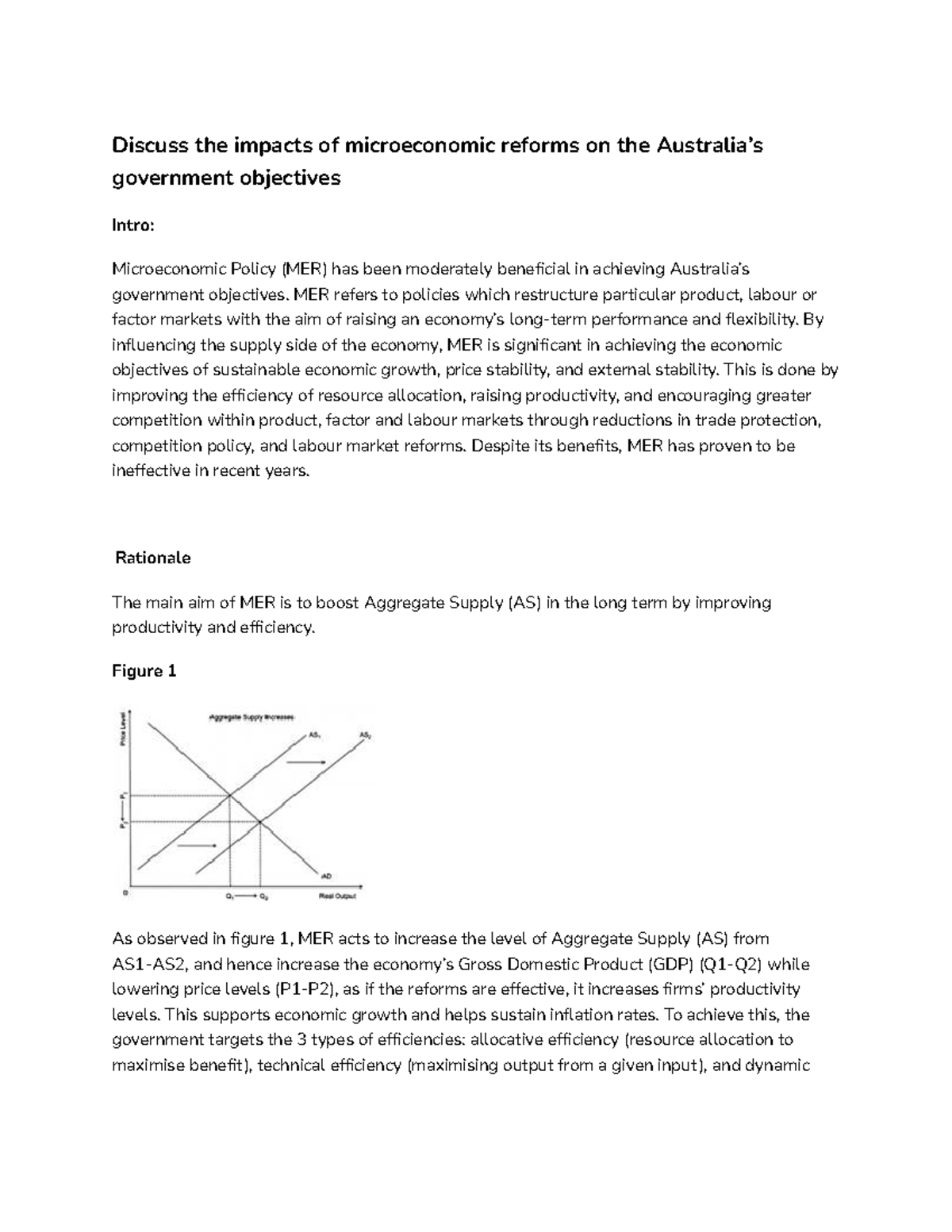 Micro - HSC 2025 MER Essay: Impacts on Government Objectives - Studocu