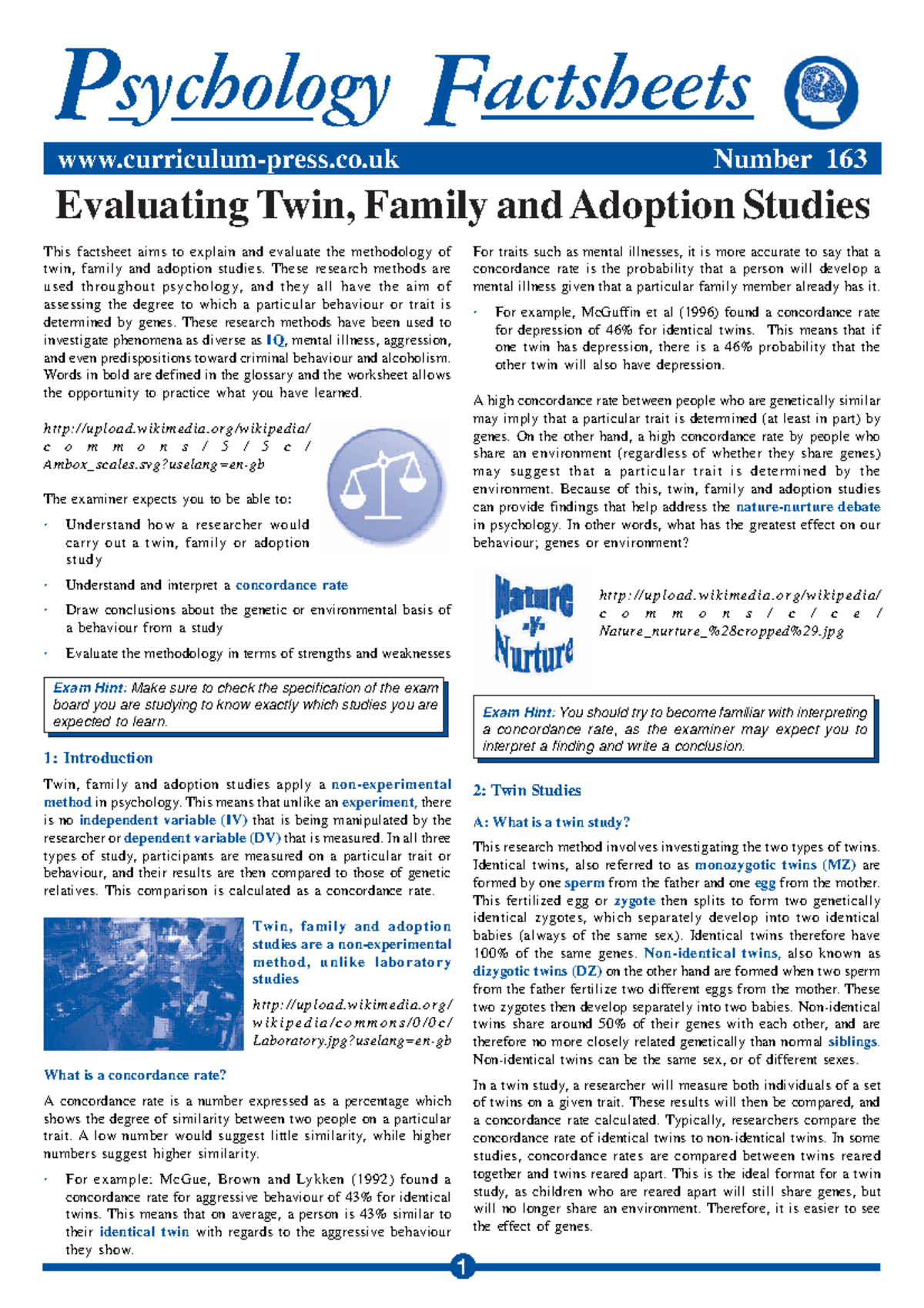 Psychology 163: Evaluating Twin, Family & Adoption Study Methods - Studocu