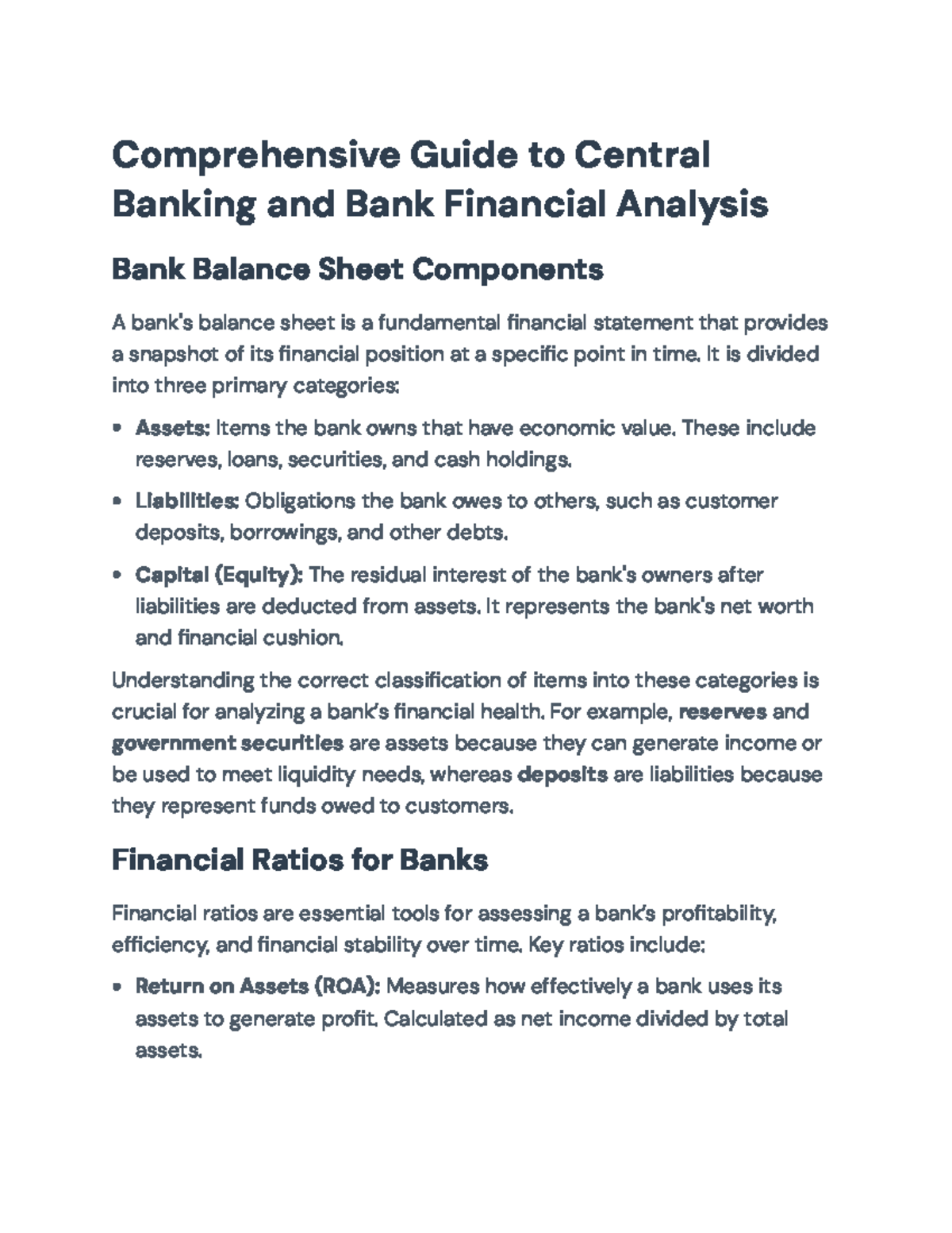 Comprehensive Guide to Central Banking & Financial Analysis (Course ...