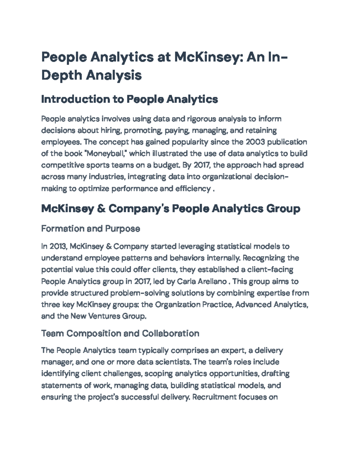 People Analytics at McKinsey: Strategies for Effective HR Decision ...