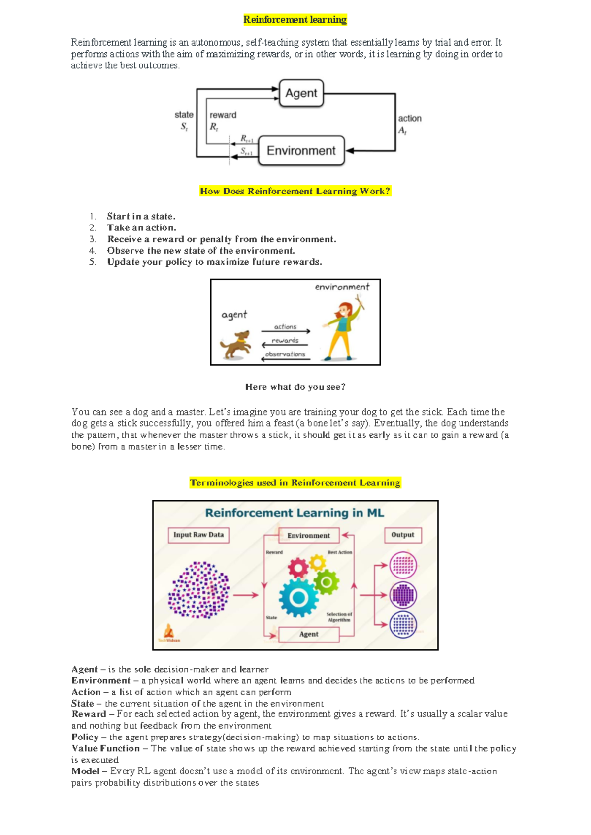 Reinforcement learning is an autonomous - Reinforcement learning ...