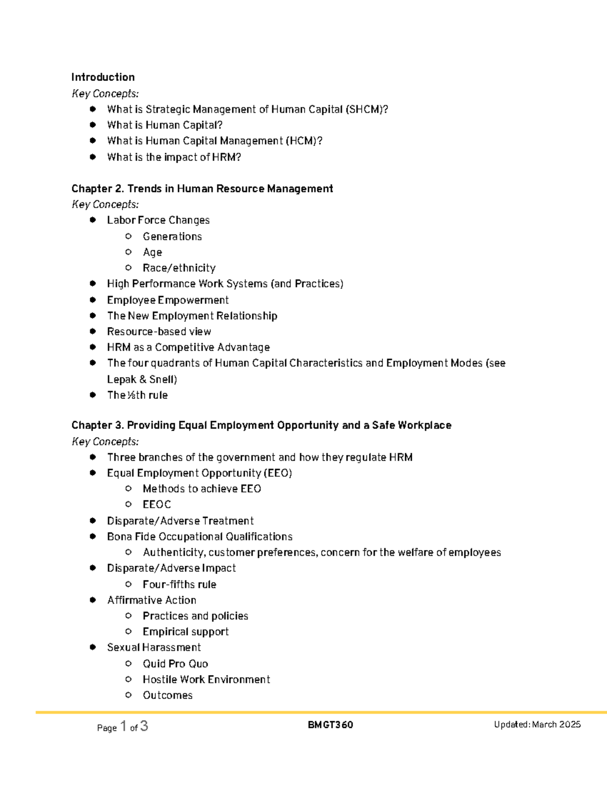BMGT360 Unit 1 Key Concepts - Spring 2025 - Introduction Key Concepts ...