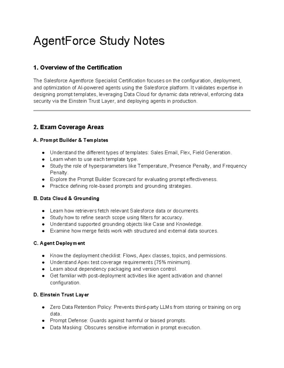 AgentForce Study Notes: Salesforce Specialist Certification Overview ...
