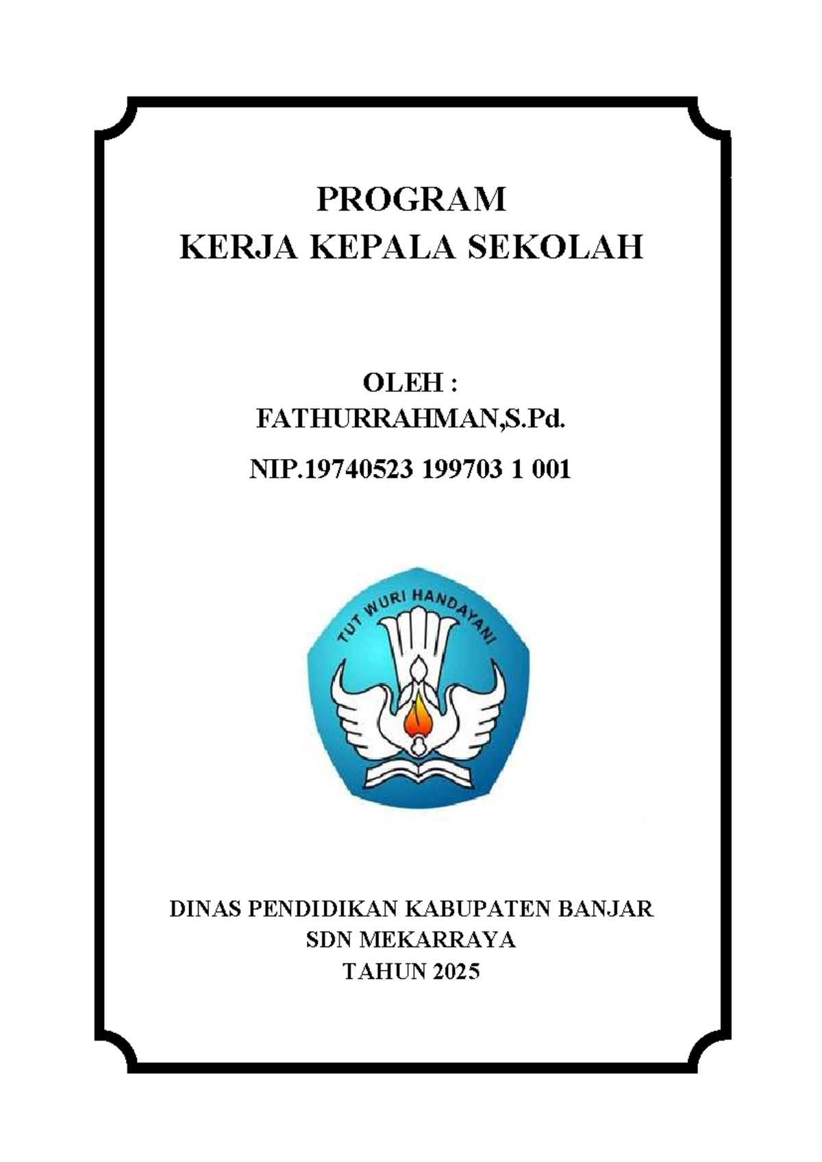 Program Kerja Kepala Sekolah SDN Mekarraya Tahun 2025 - Document Preview