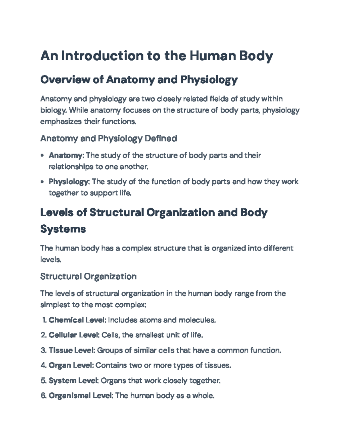 Anatomy & Physiology Overview: Structure, Functions, and Homeostasis ...