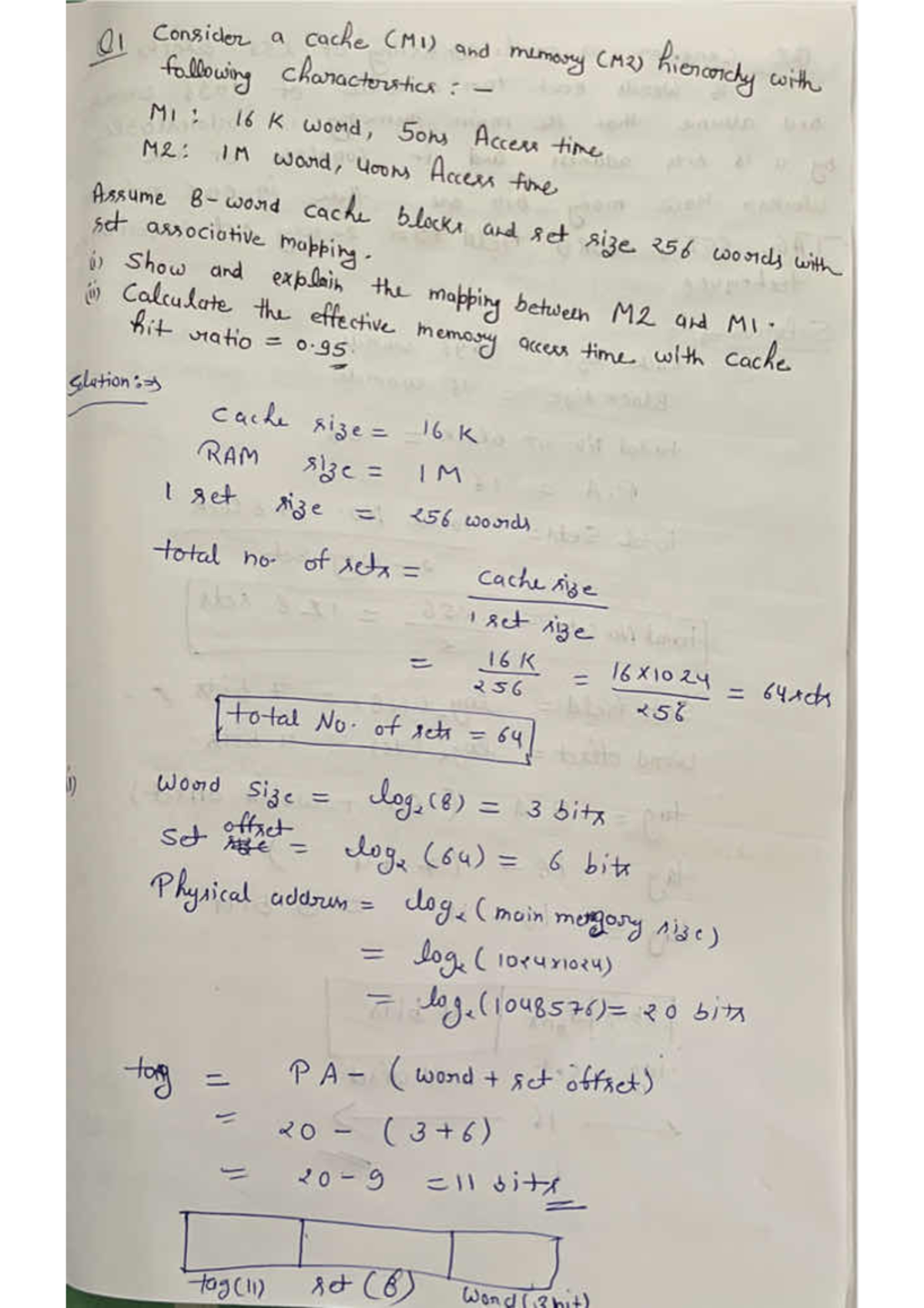 Unit 4 numerical solution - 01 Consider a cache (MI) and memory (M2 ...