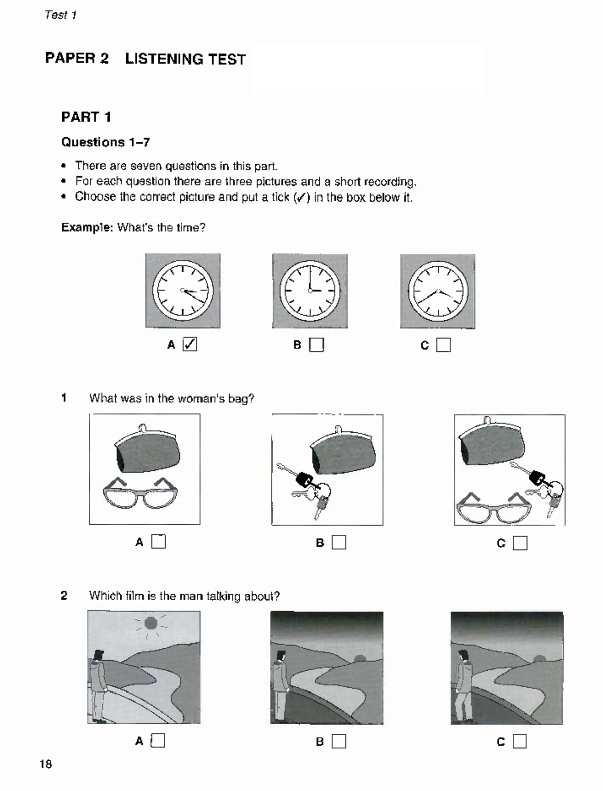 Test 1 ENG 101 Listening Test Part 1 & 2 Questions - Studocu