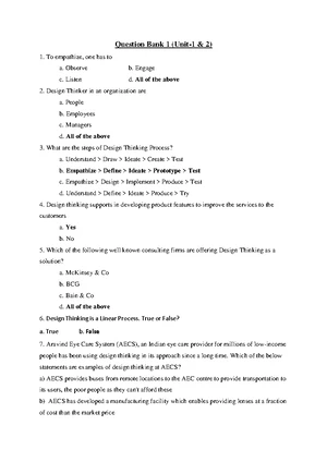 IDT Module 1: Key Concepts and Stages of Design Thinking - Studocu