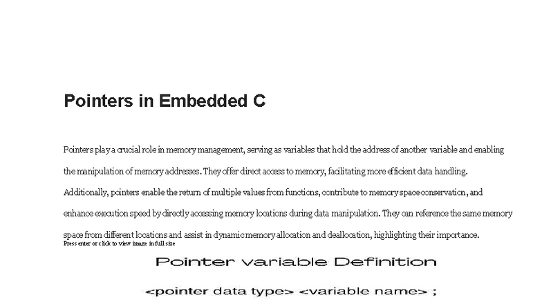 Pointers in Embedded C - review of Pointer - Pointers in Embedded C ...