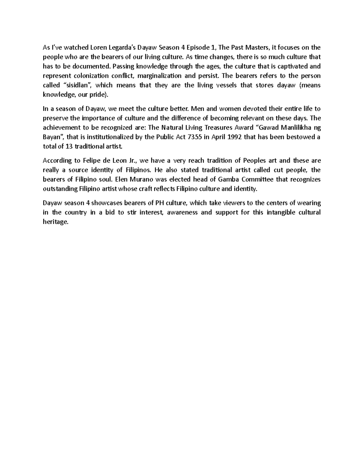 Cultural Heritage and Preservation in Dayaw S4E1: The Past Masters ...