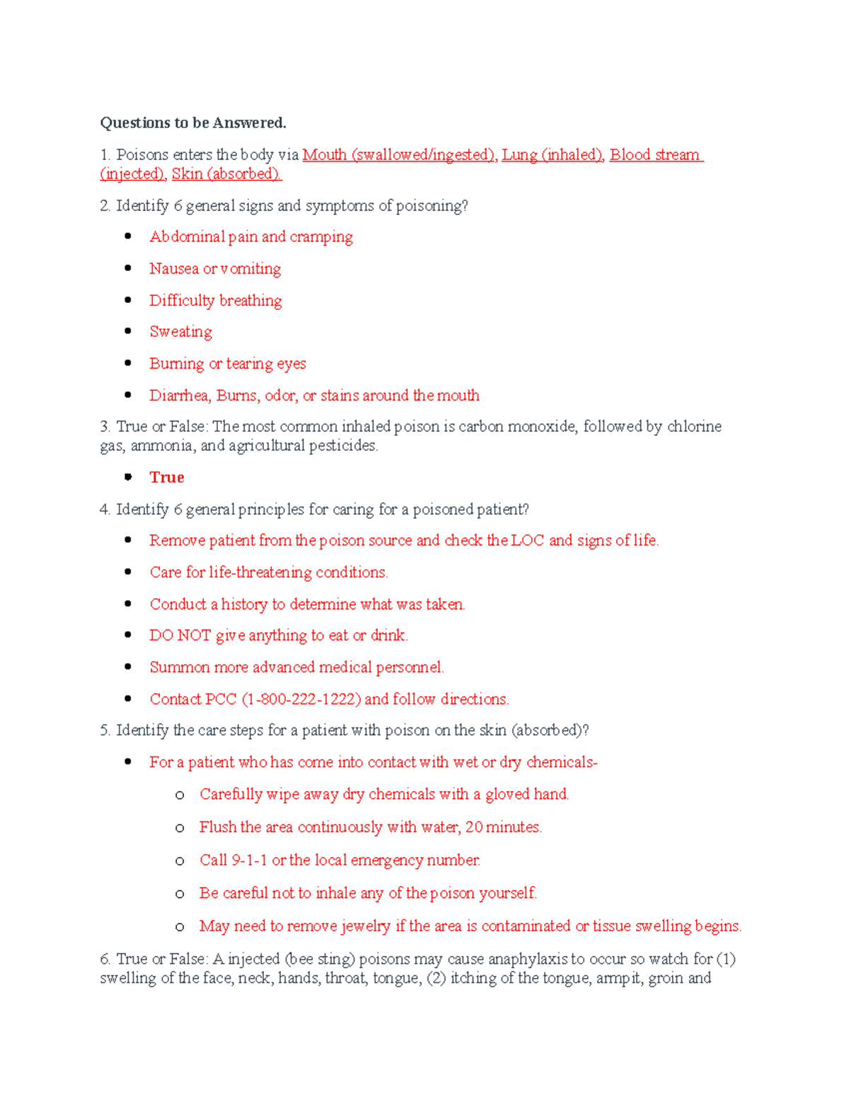 Homewrok of PPC - Question and answer - Questions to be