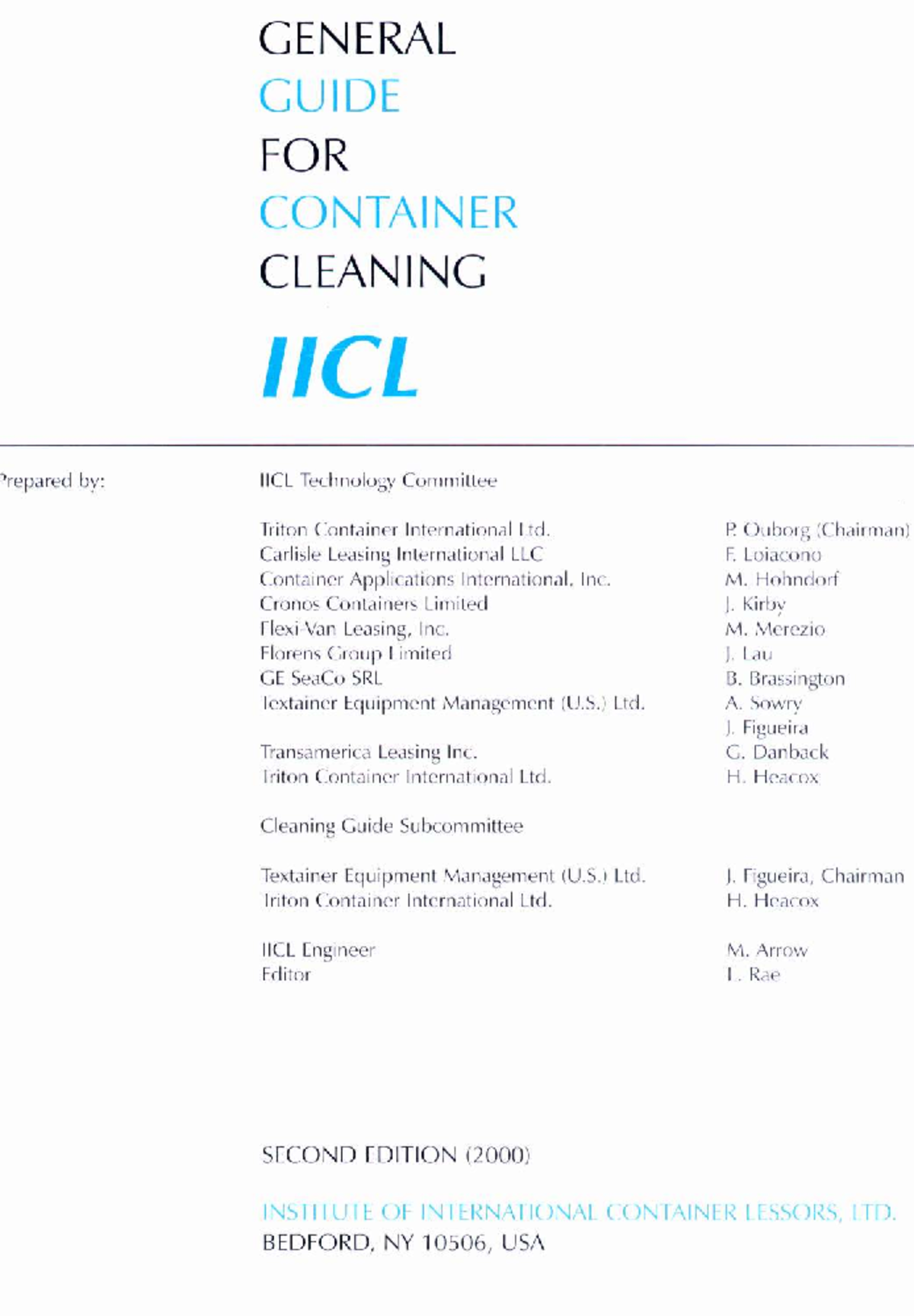 IICL General Guide for Container Cleaning - 2nd Edition - Studocu