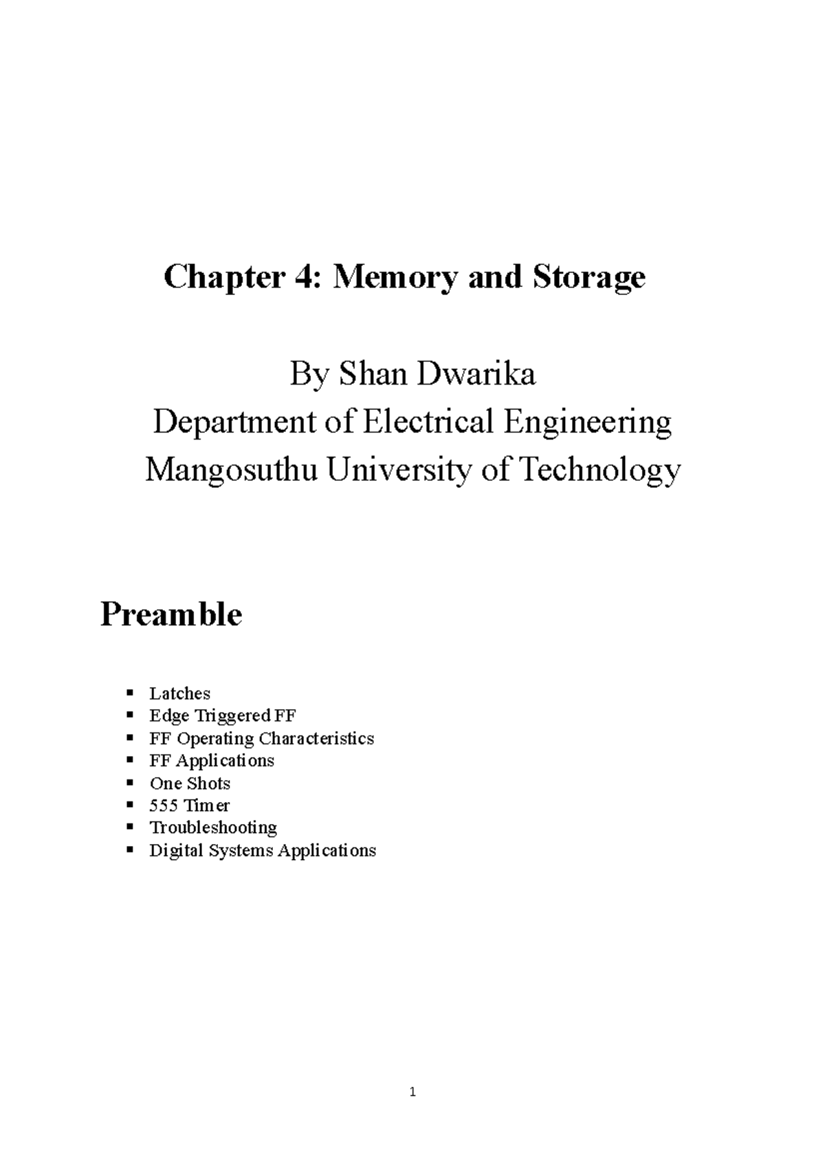 Chapter 4: Memory & Storage in Digital Systems (EE Course) - Studocu
