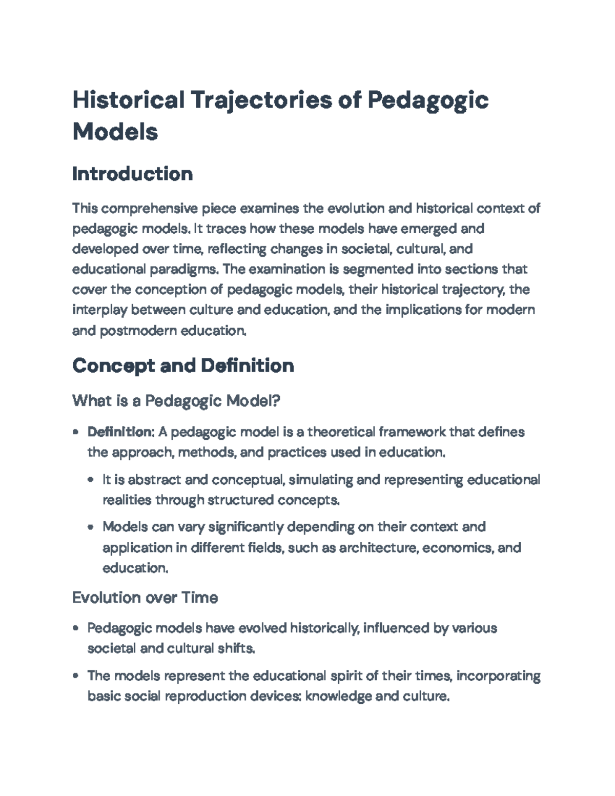 Historical Trajectories of Pedagogic Models: Evolution & Implications ...