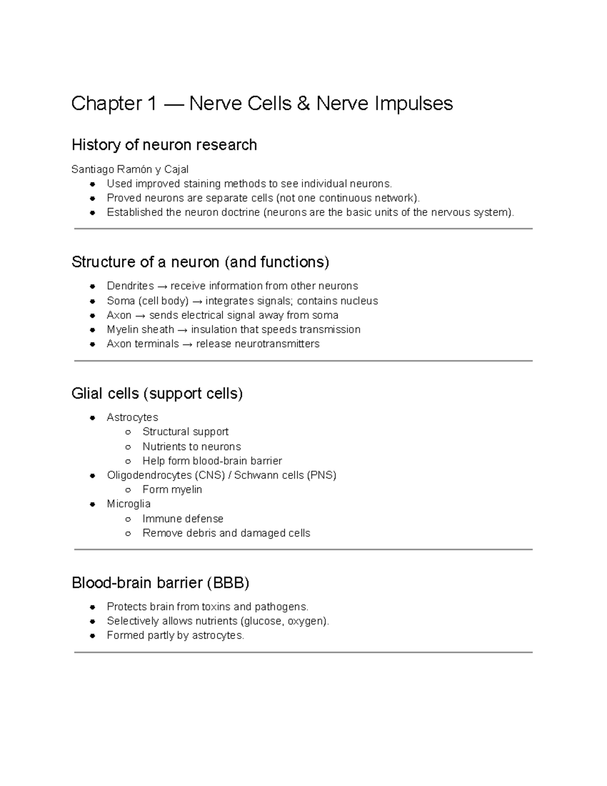 Chapter 1-3: Nerve Cells, Impulses & Synapses - Studocu