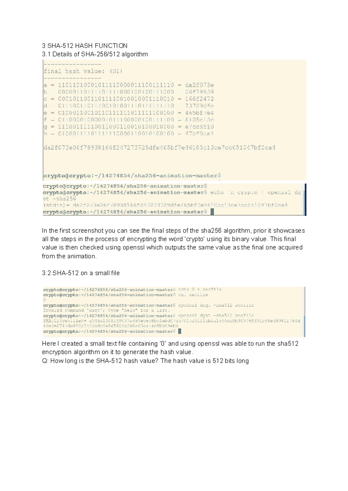 Lab 6 - Exploring SHA-512 and Other Hash Functions - Studocu