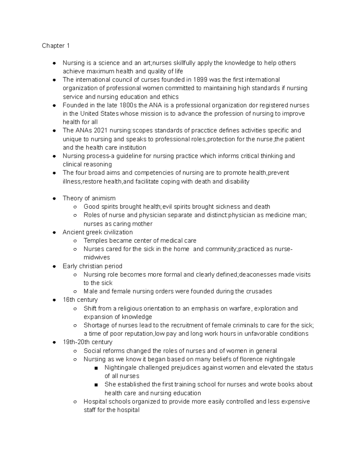 Foundations midterm - Chapter 1 Nursing is a science and an art;nurses ...