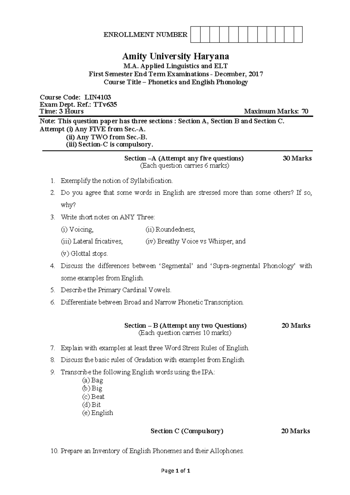 MA Applied Linguistics LIN4103 Phonetics & English Phonology Exam Notes ...