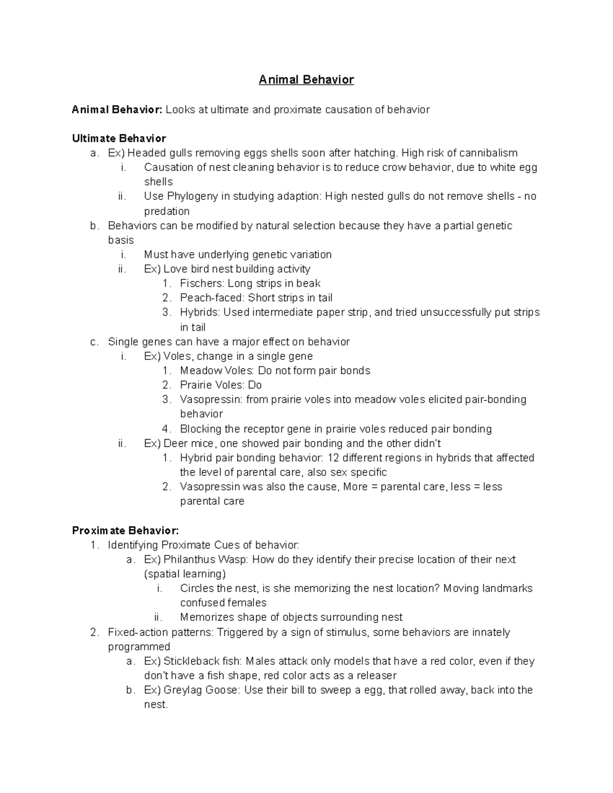 7. Animal Behavior - Summary Biology Ii - Animal Behavior Animal ...