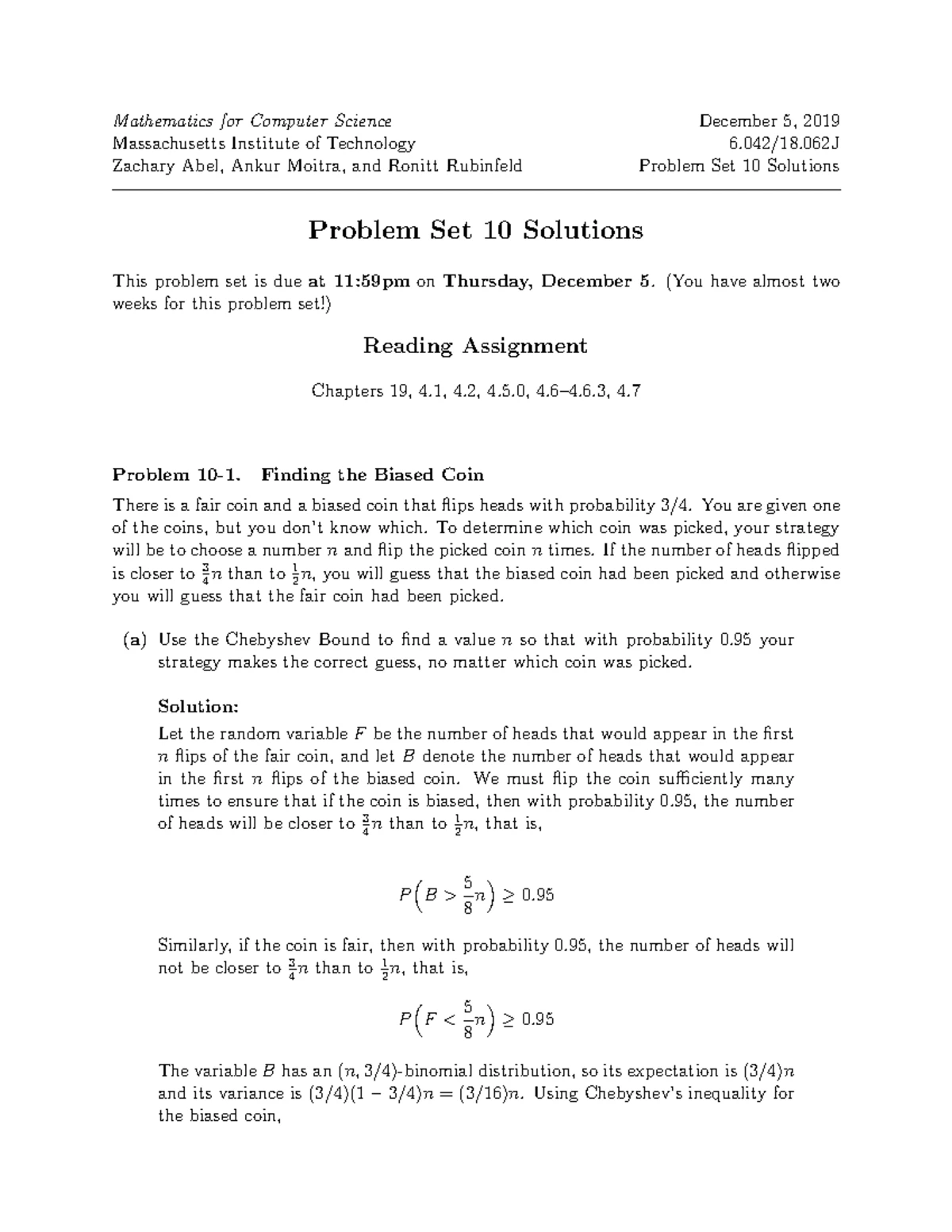 Problem Set 5 Solutions - Mathematics for Computer Science October 17 ...