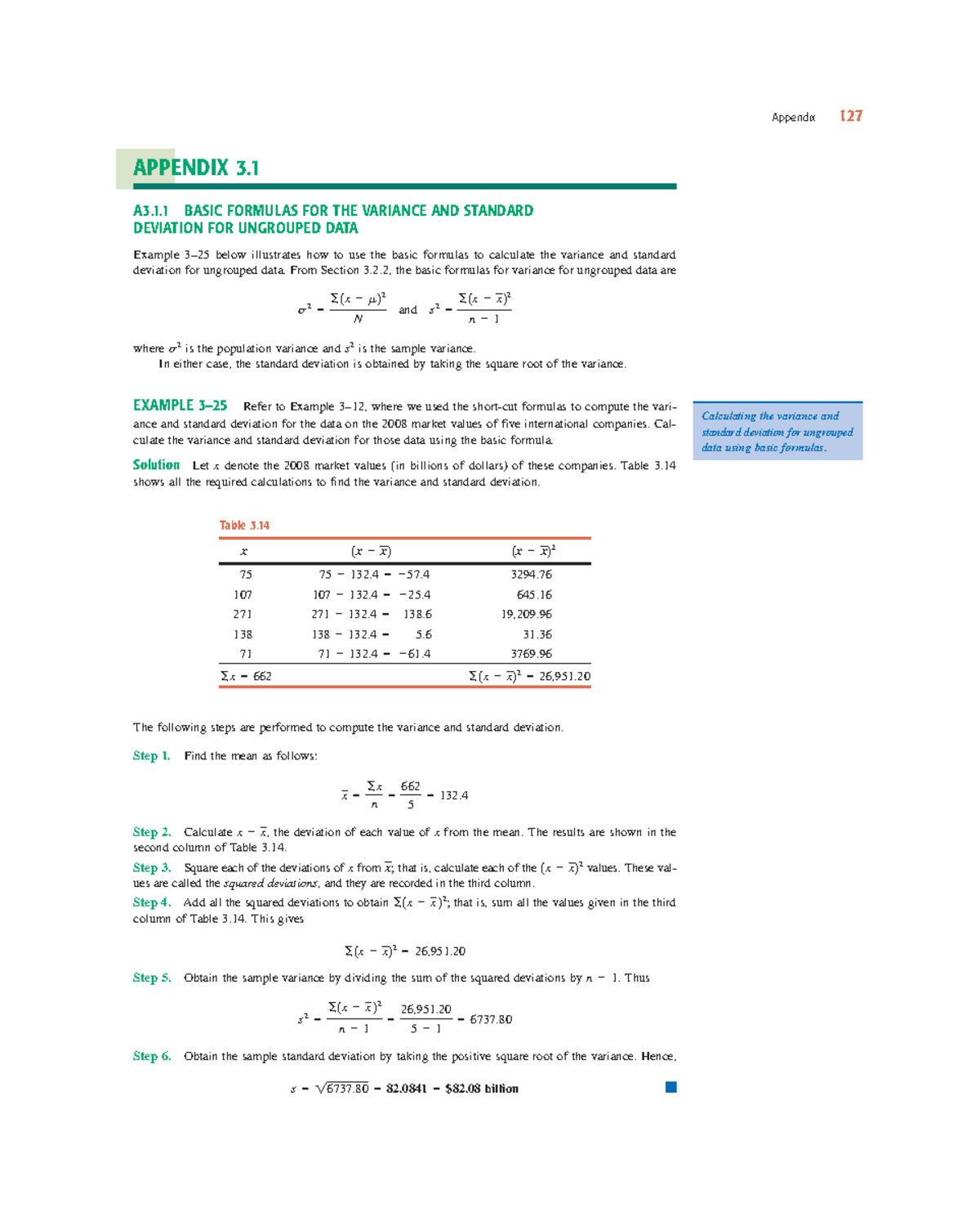 Introductory Statistics 7th Ed – Variance & Std Dev Formulas - Studocu
