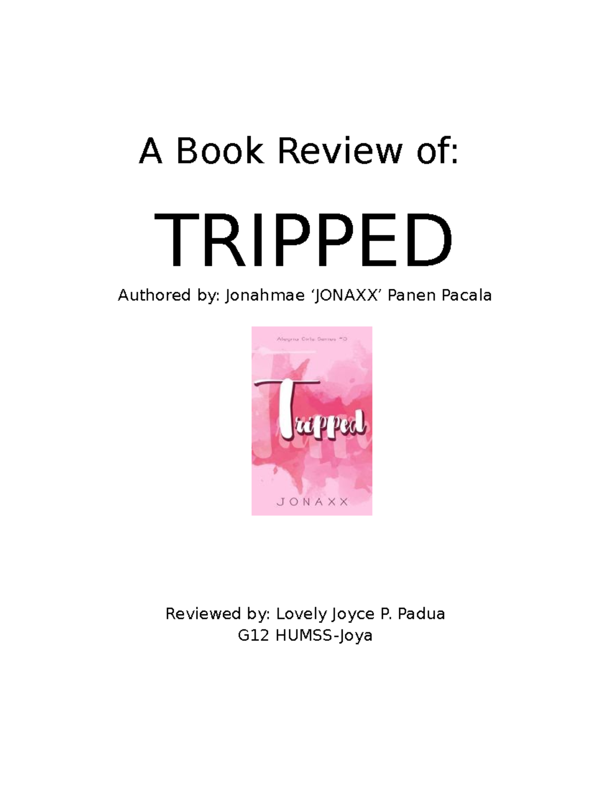 G12 HUMSS-Joya: Book Review of 