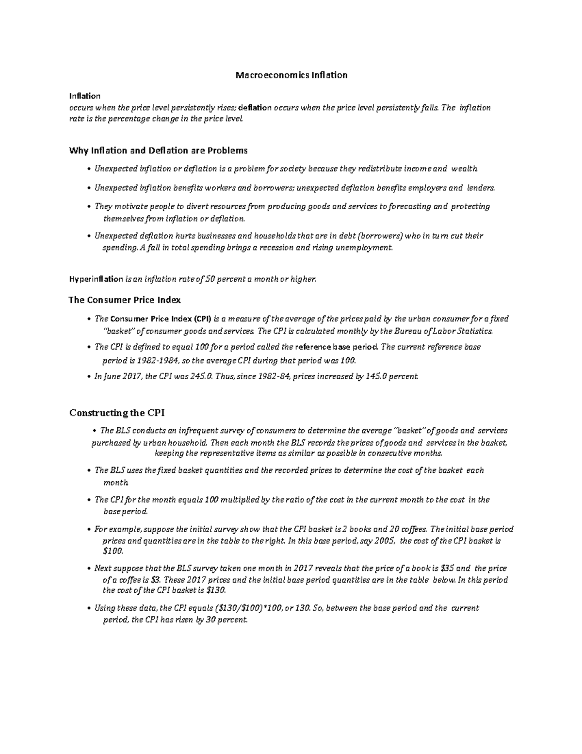 Macro 202: Understanding Inflation and the CPI Mechanics - Studocu