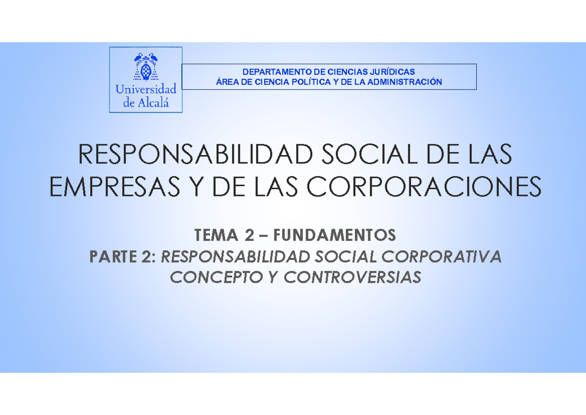 TEMA 2: Fundamentos de la Responsabilidad Social Corporativa - Parte 2 ...