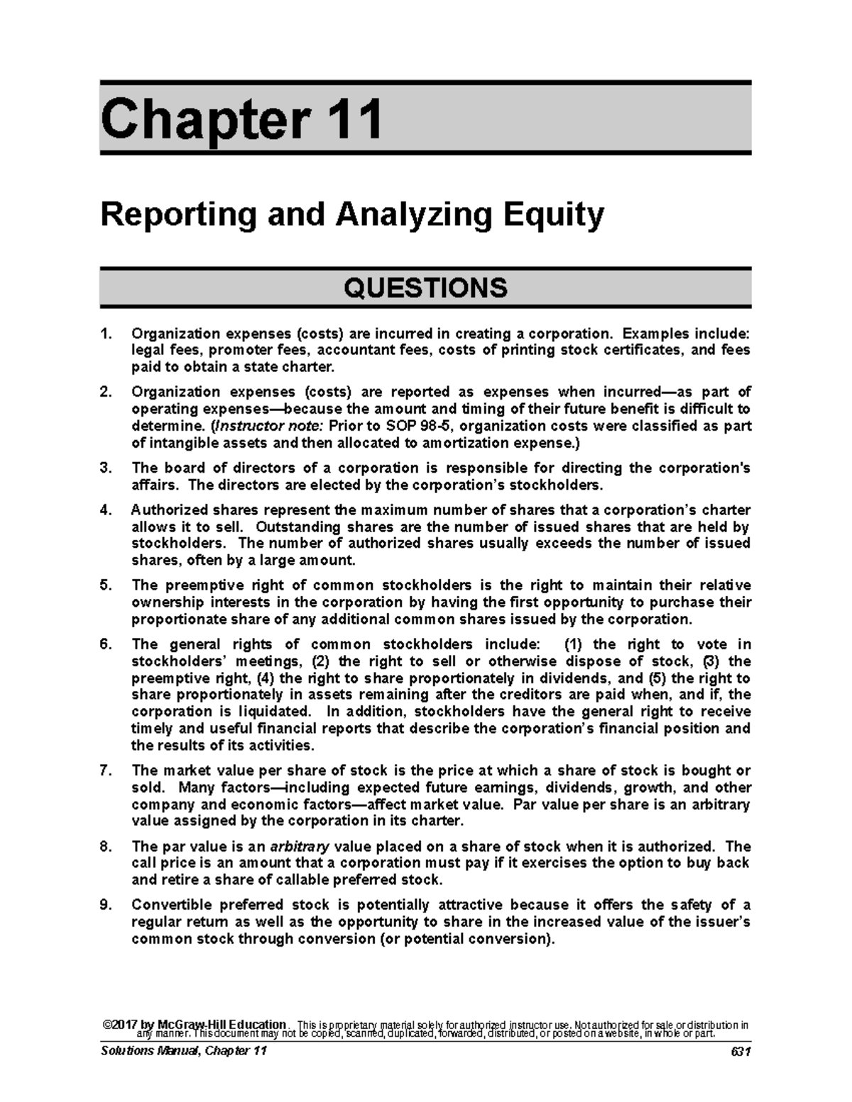 Chapter 11: Reporting and Analyzing Equity (FA 8e SM 0631-0674) - Studocu