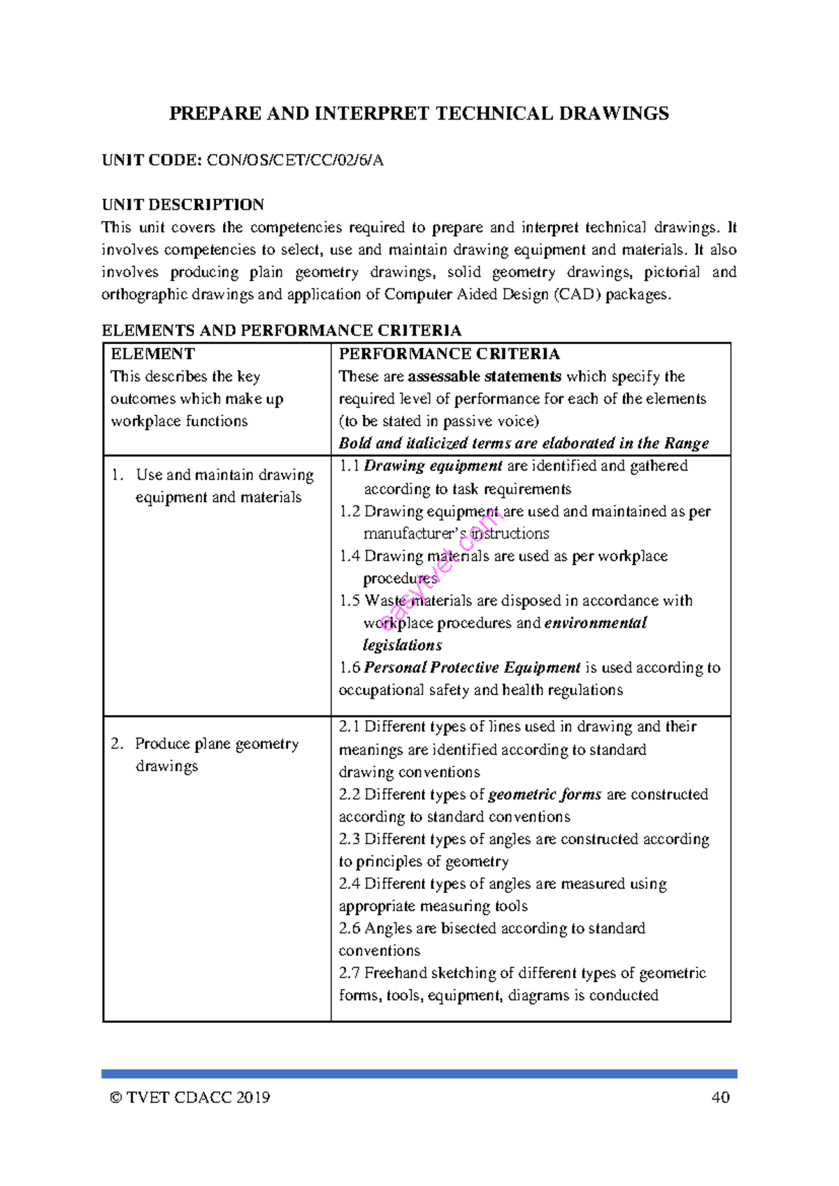 Technical Drawing Preparation and Interpretation - CON/OS/CET/CC/02/6/A ...