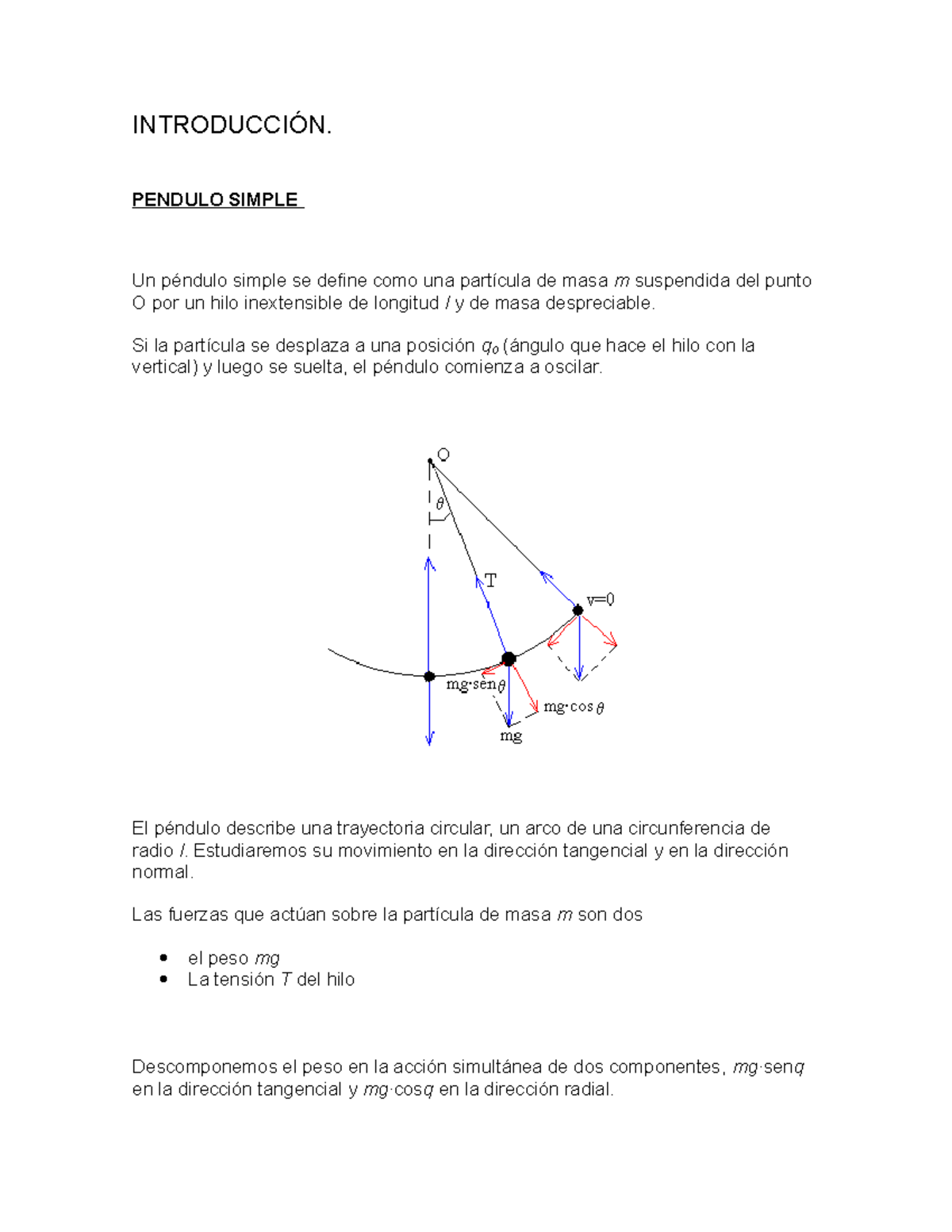 Práctica 7 - Practica 7 Péndulo Simple - INTRODUCCIÓN. PENDULO SIMPLE ...