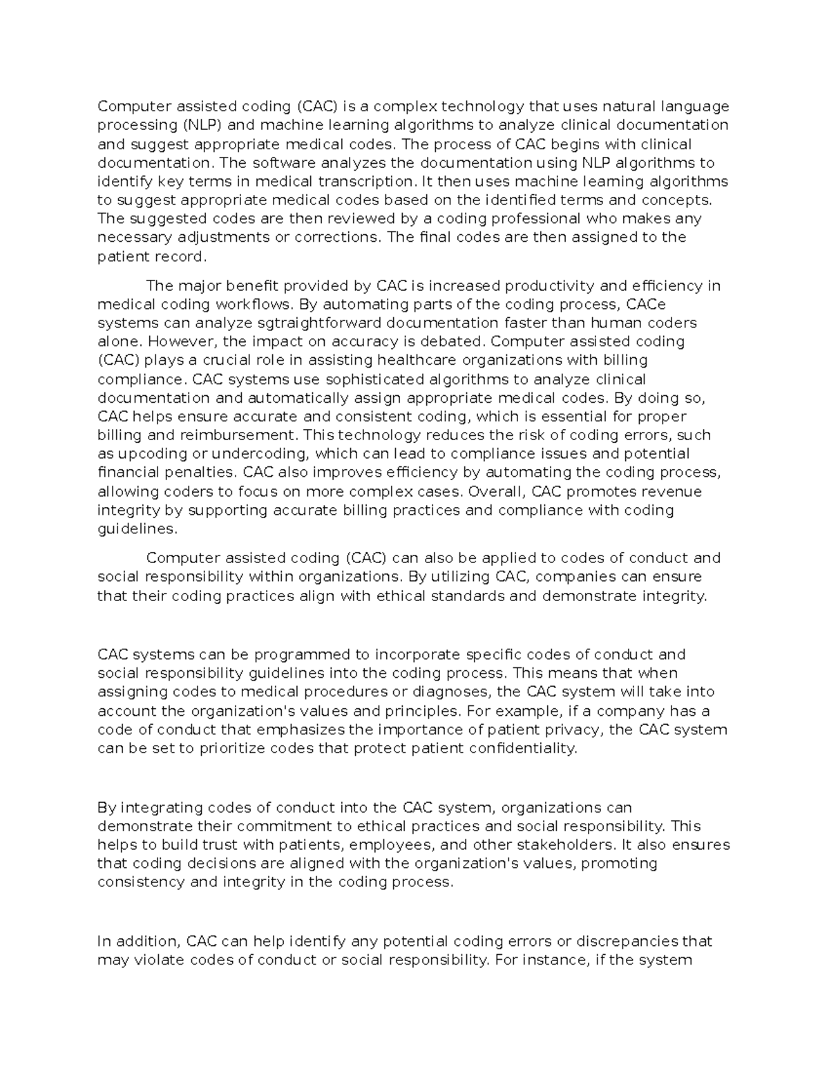 Computer Assisted Coding (CAC): Enhancing Medical Coding Efficiency ...
