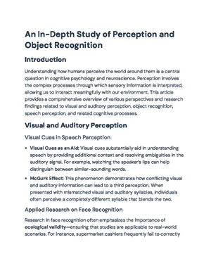 Chapter Overview: Visual Perception & Object Recognition (PSY 101 ...