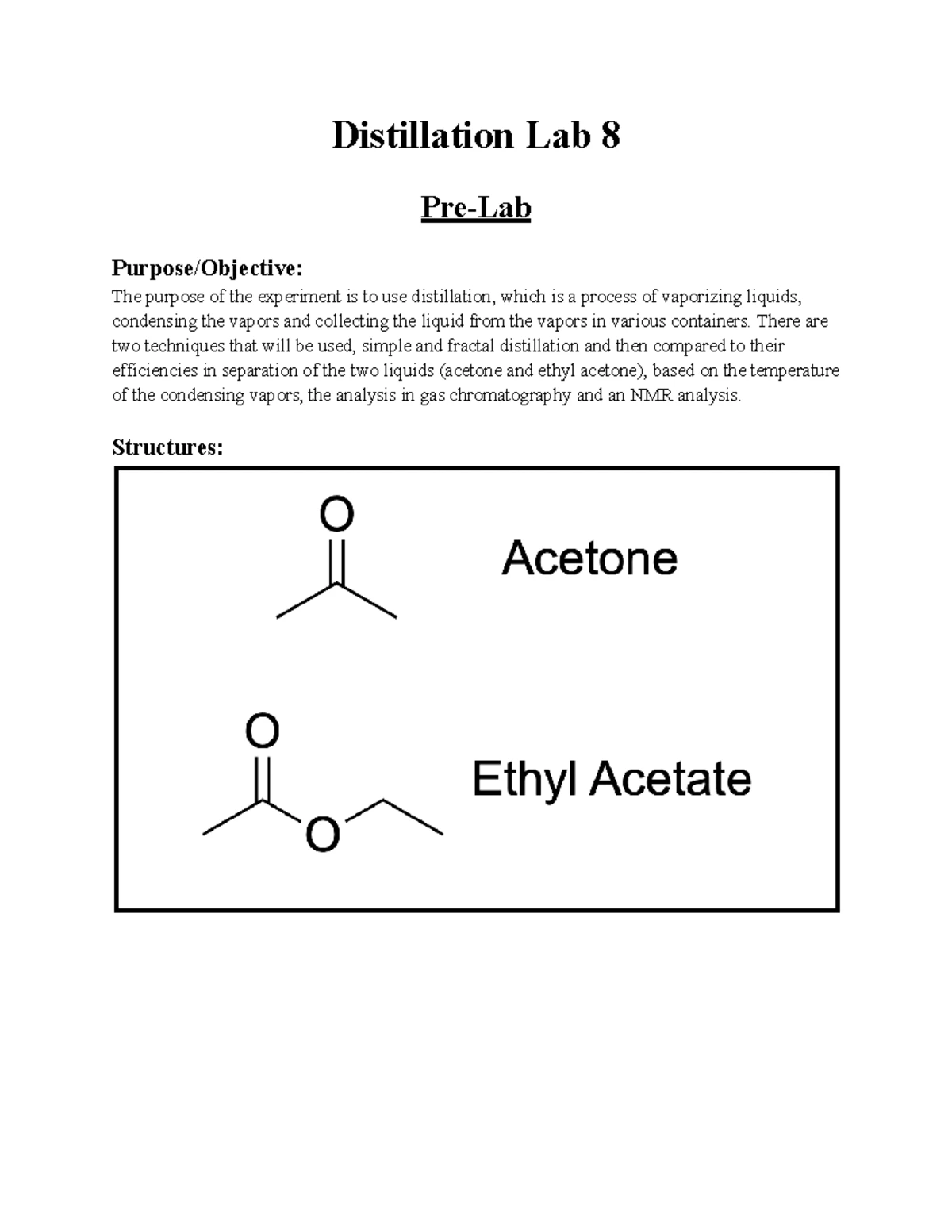 Experiment 5: TLC and Melting Point Analysis of Unknown Compounds
