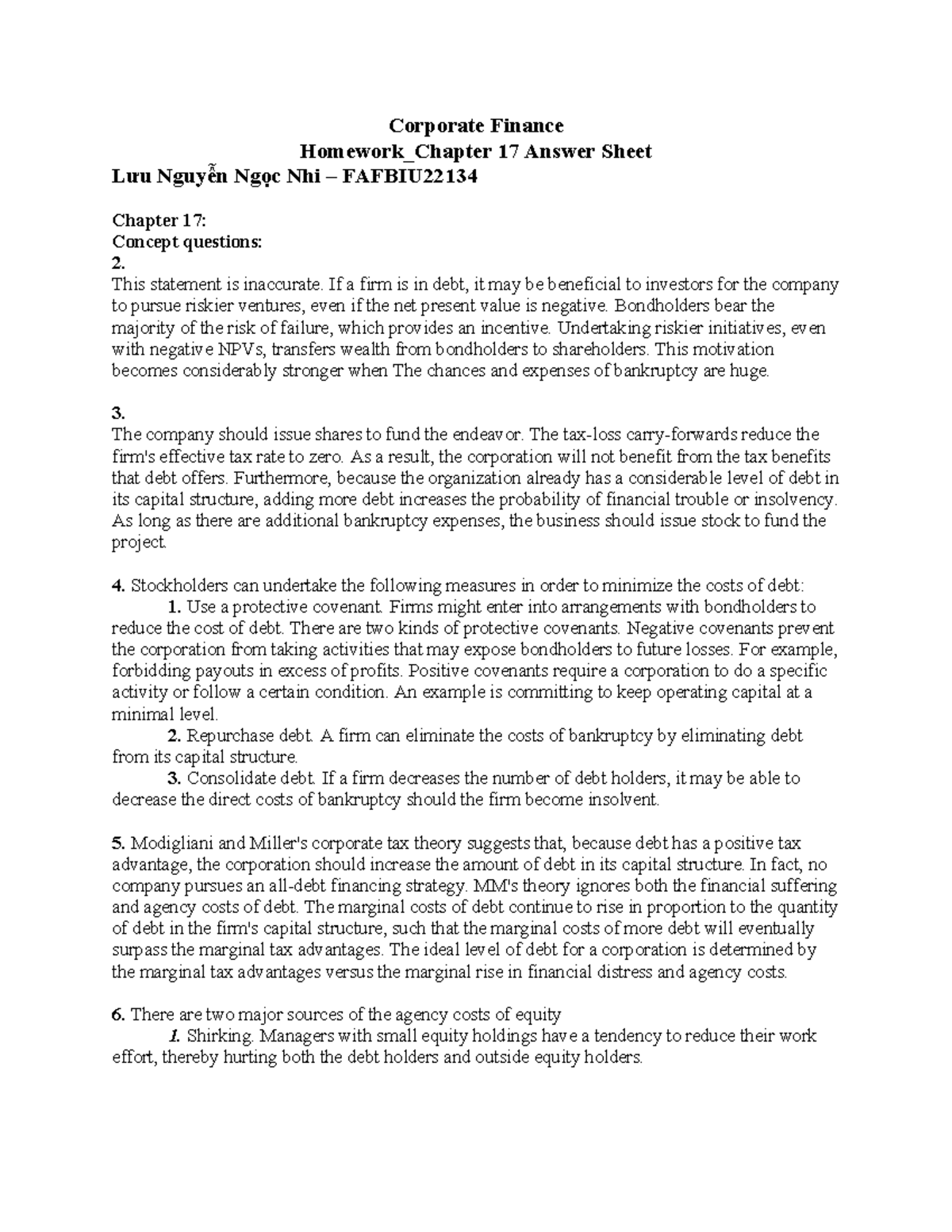 CF homework - qljioqwfjoijwqfoijqwqwjl - Corporate Finance Homework ...