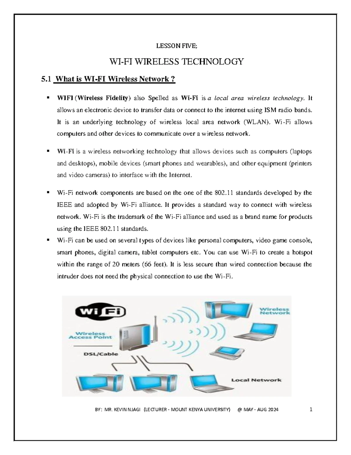 DIT 2206: Lesson 1 - Introduction to Wireless & Mobile Tech - Studocu