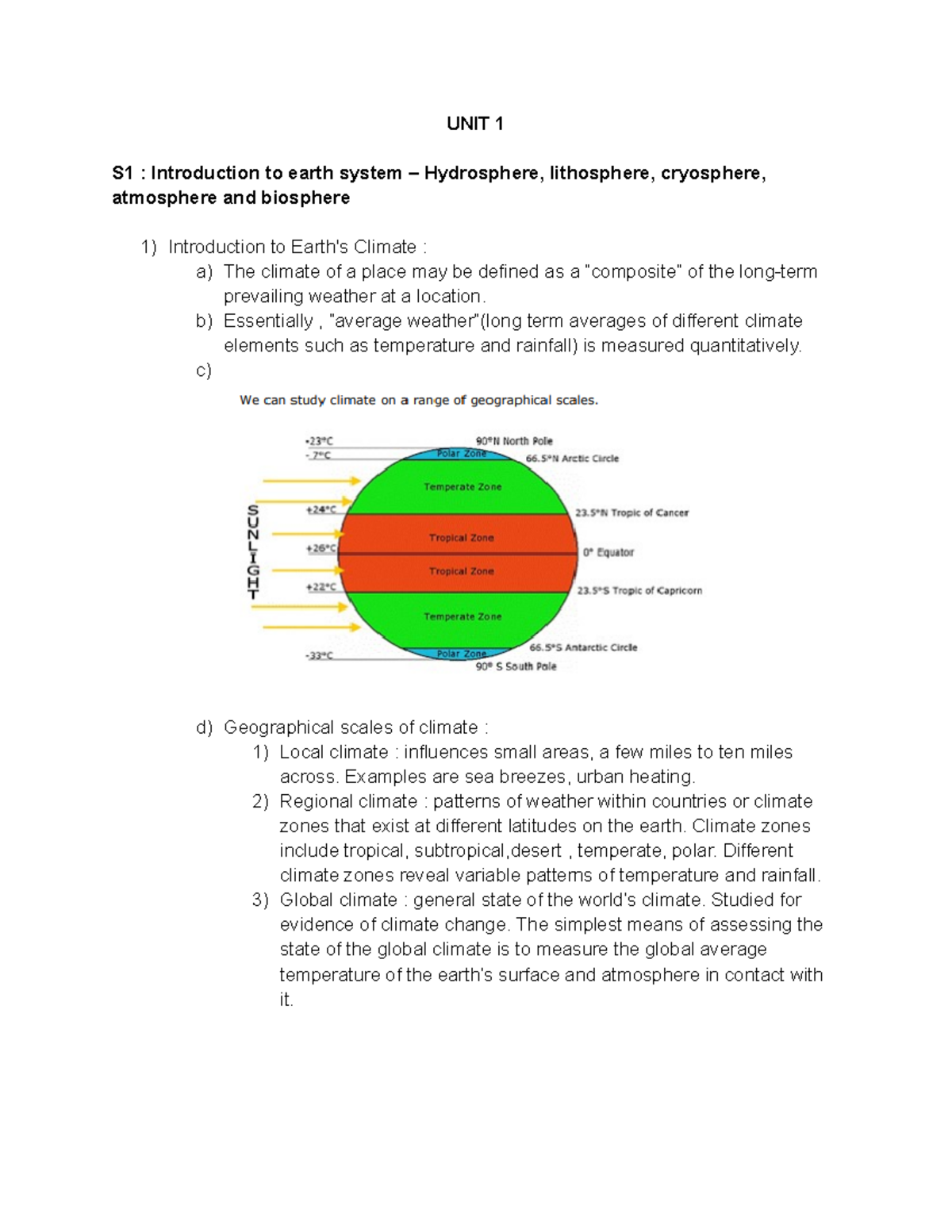 Unit 1: Global Warming - Lecture Notes and Key Concepts - Studocu