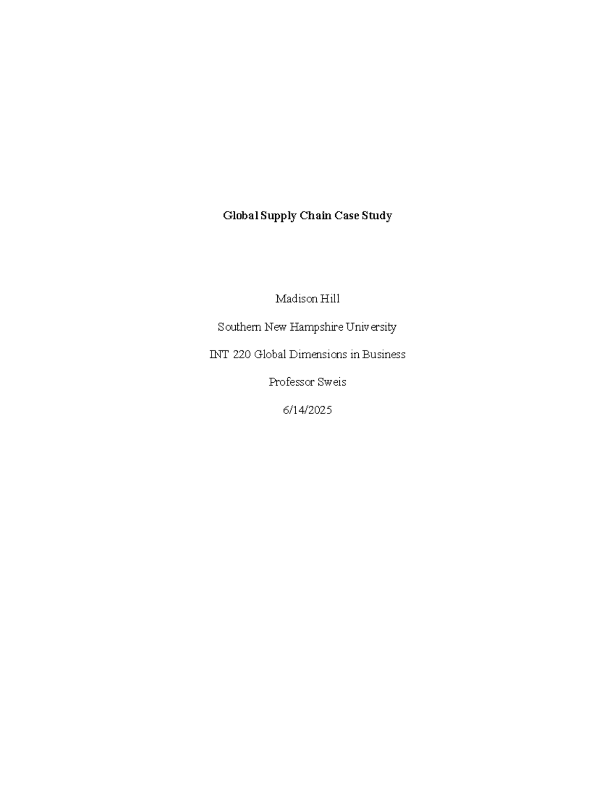 INT 220 Global Supply Chain Case Study: Nike's Challenges & Strategies ...