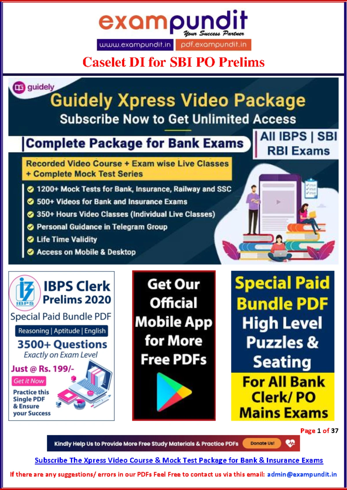 Caselet DI Quant Questions and Answers PDF By Ambitious Baba - CASELET ...