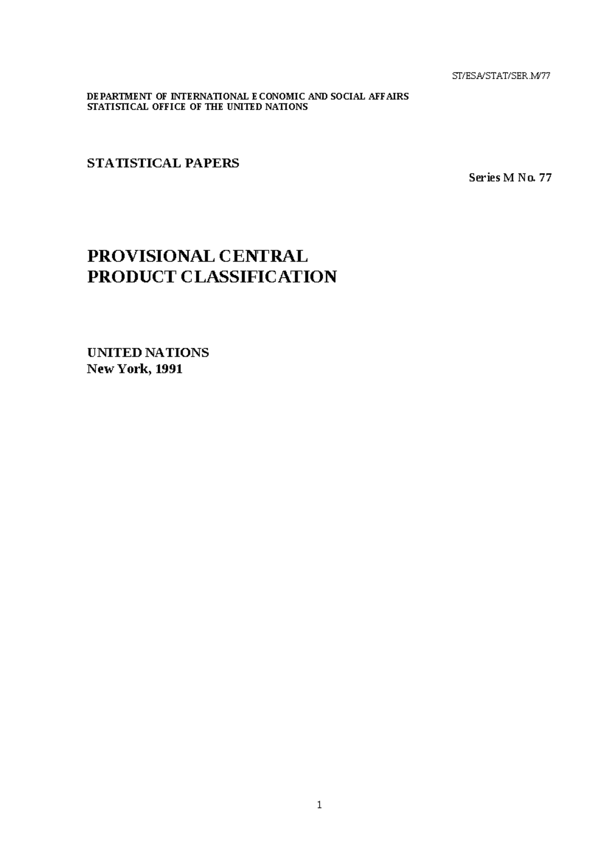 Provisional Central Product Classification (CPC) - GATS Service Sectors ...