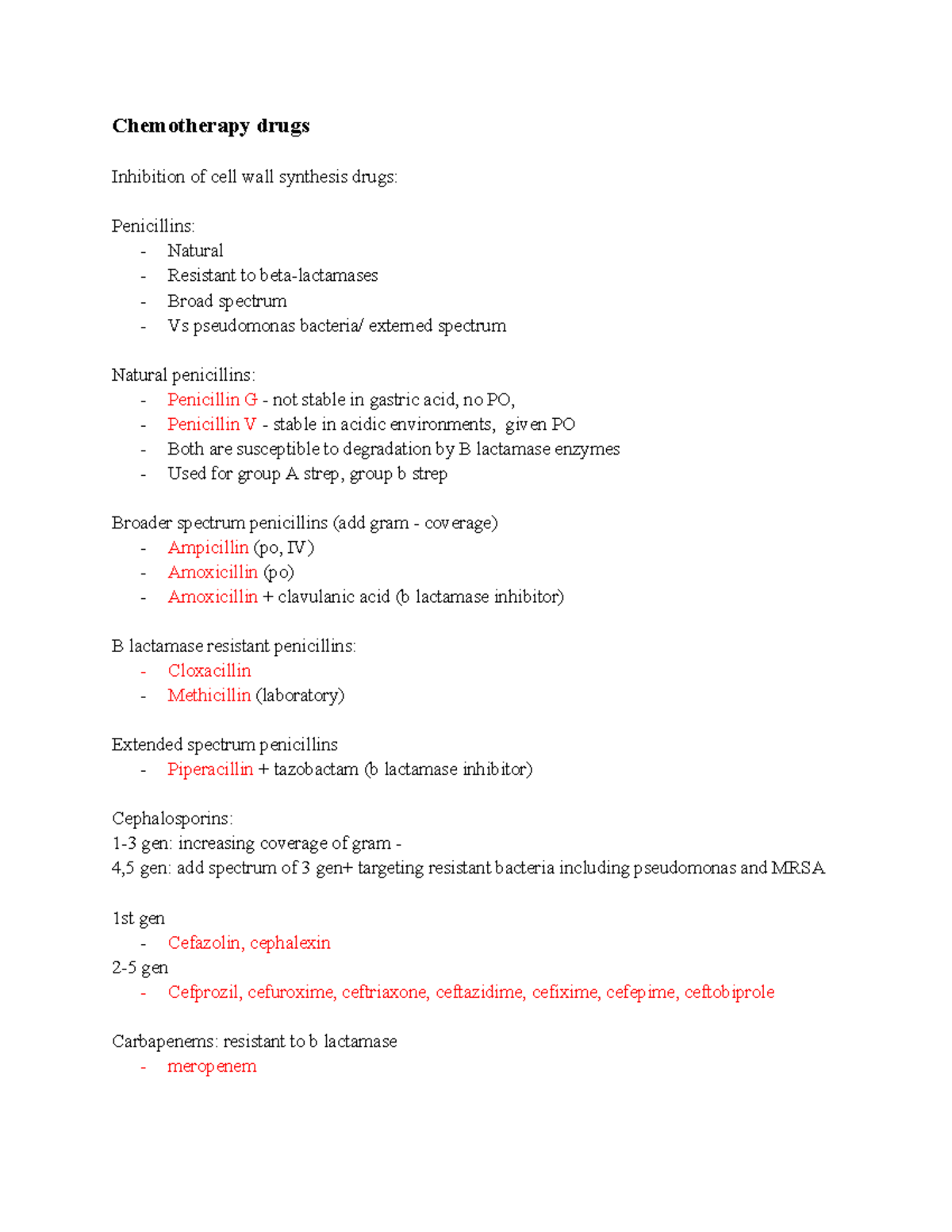 Pharm 101: Final Exam Study Guide on Drug Mechanisms and Classes - Studocu