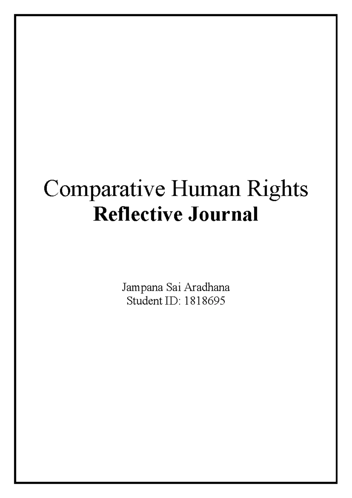 Reflective Journal Notes: Exploring Human Rights Concepts and Cases ...