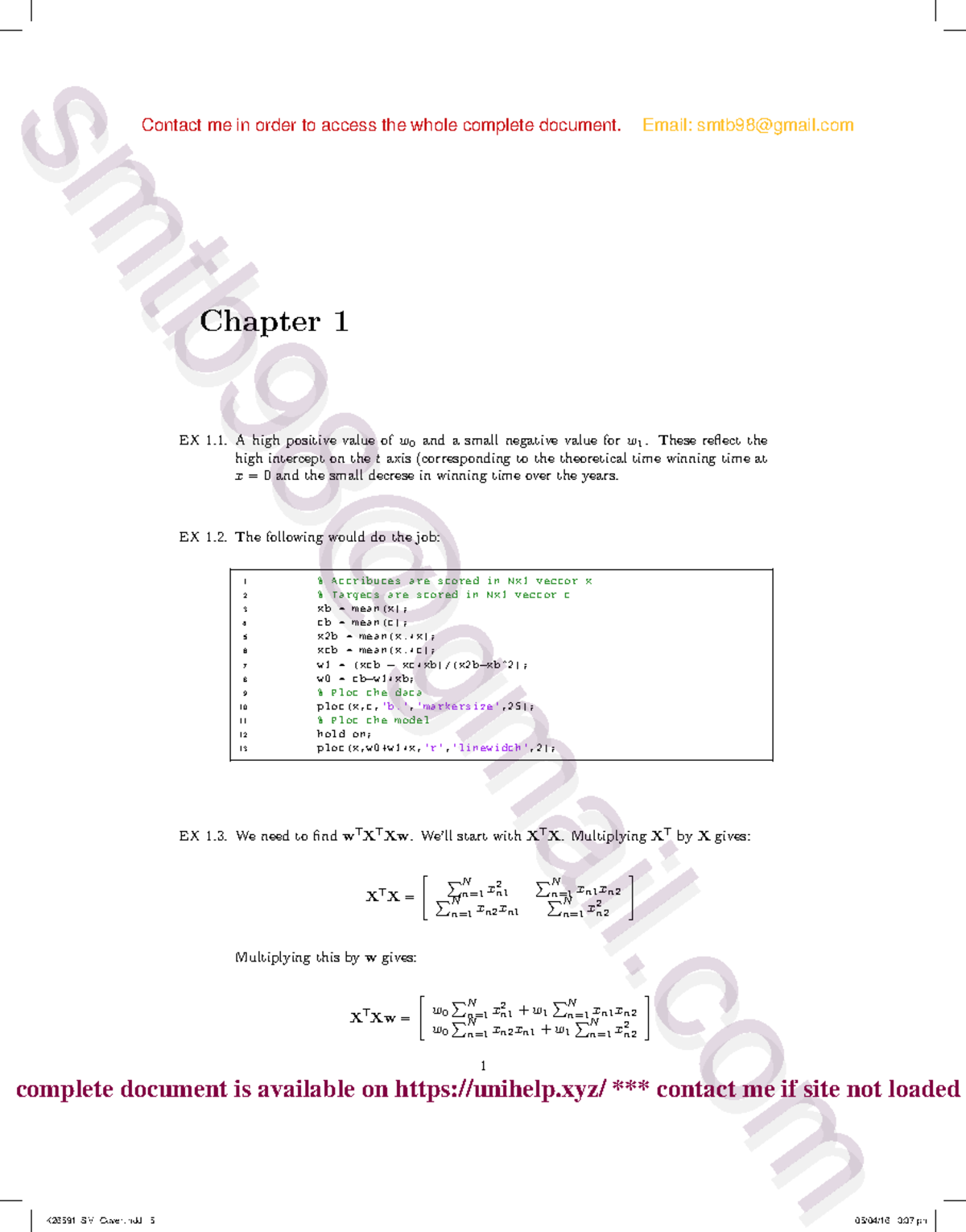 Solution Manual: A First Course in Machine Learning (2nd Ed) - Ch 1 ...