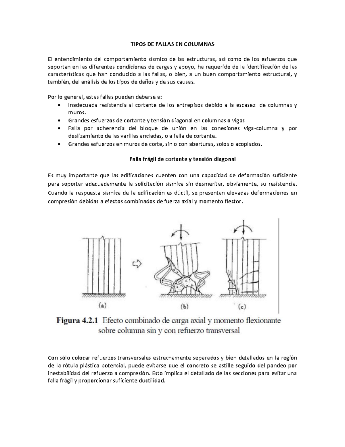 Tipos de Fallas en Columnas: Falla Frágil de Cortante y Tensión ...