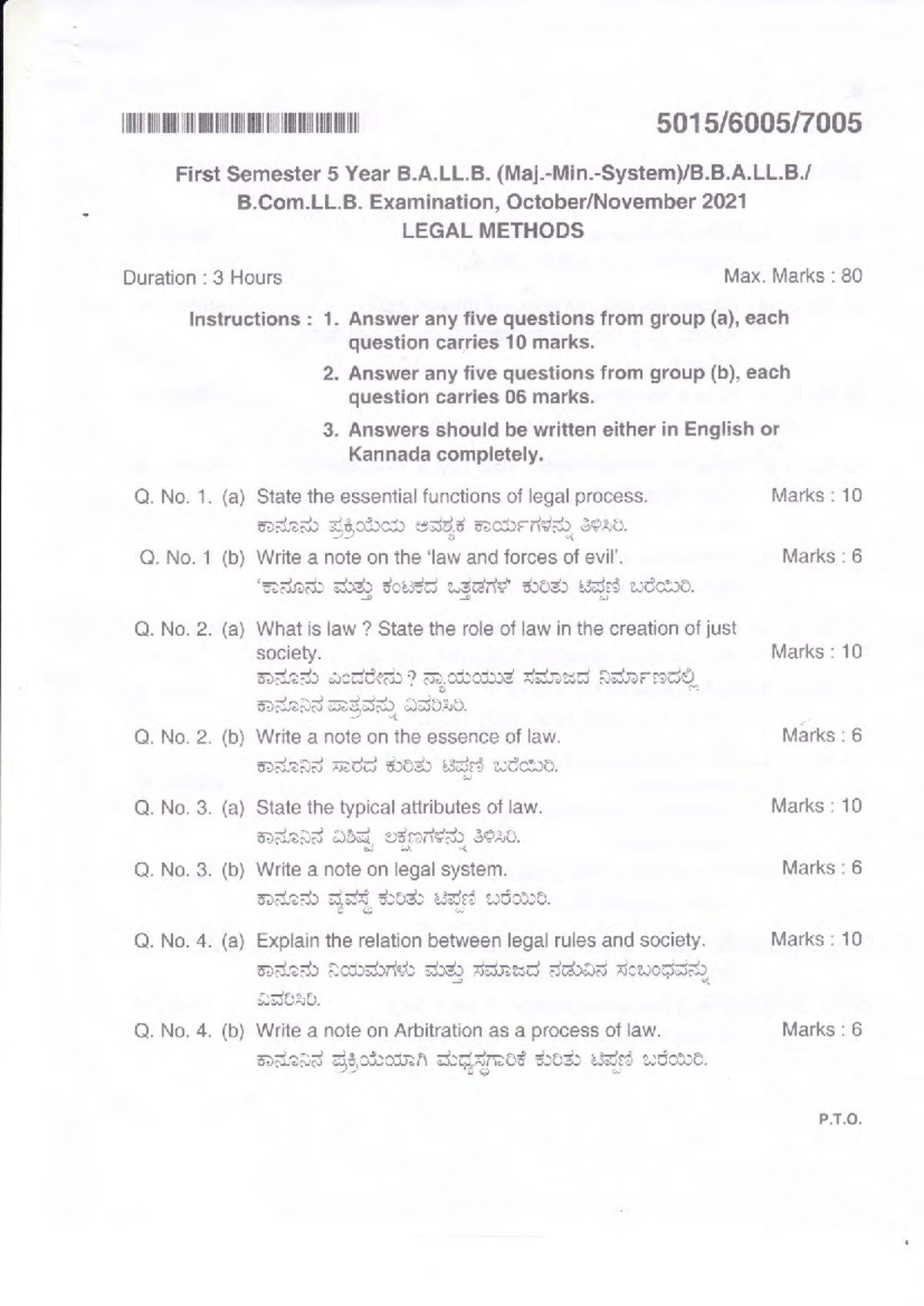 1st Sem Legal Methods Exam Notes - Oct/Nov 2021 - Studocu