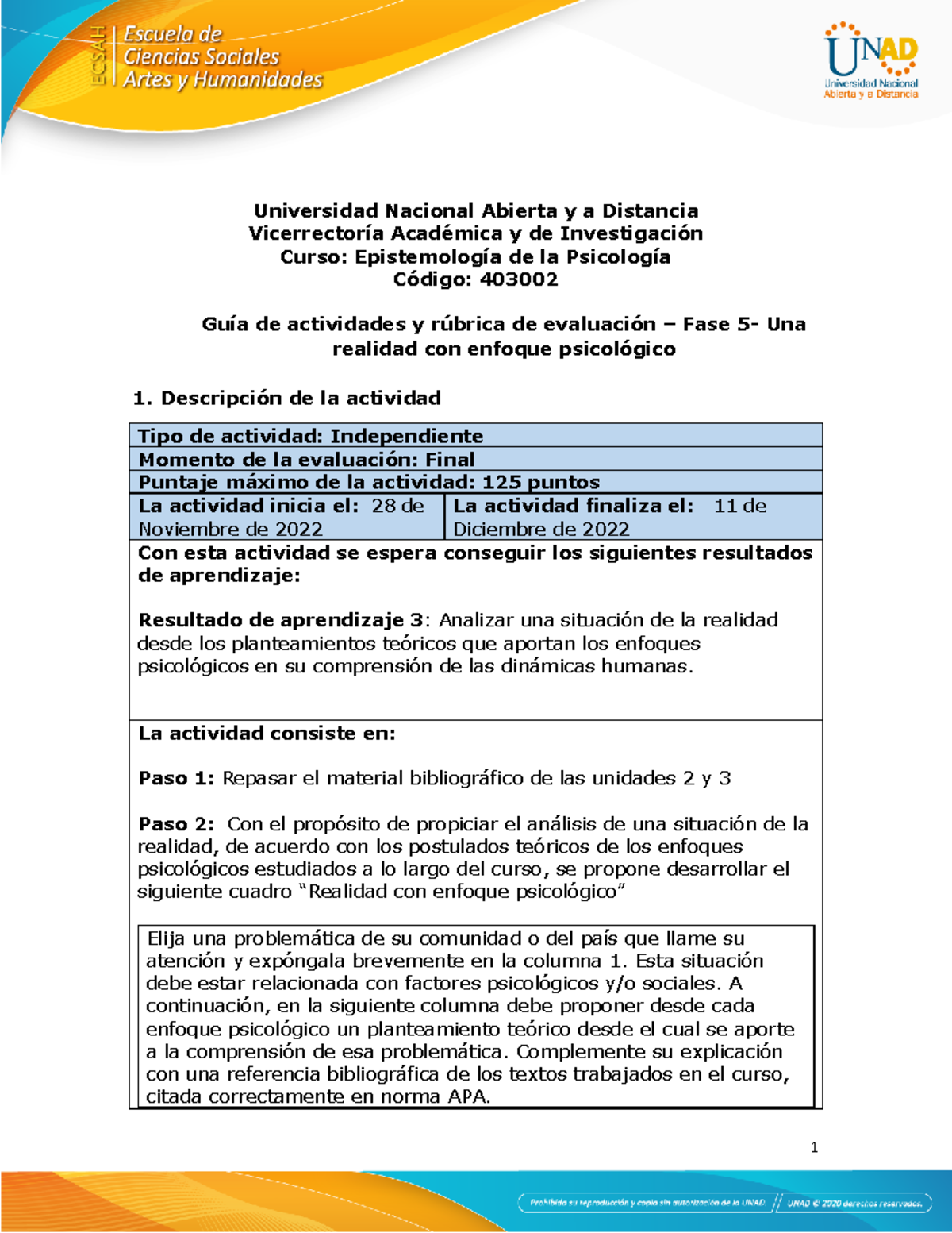 Guía de actividades y rúbrica de evaluación - Unidad 3 - Fase 5 - Una ...