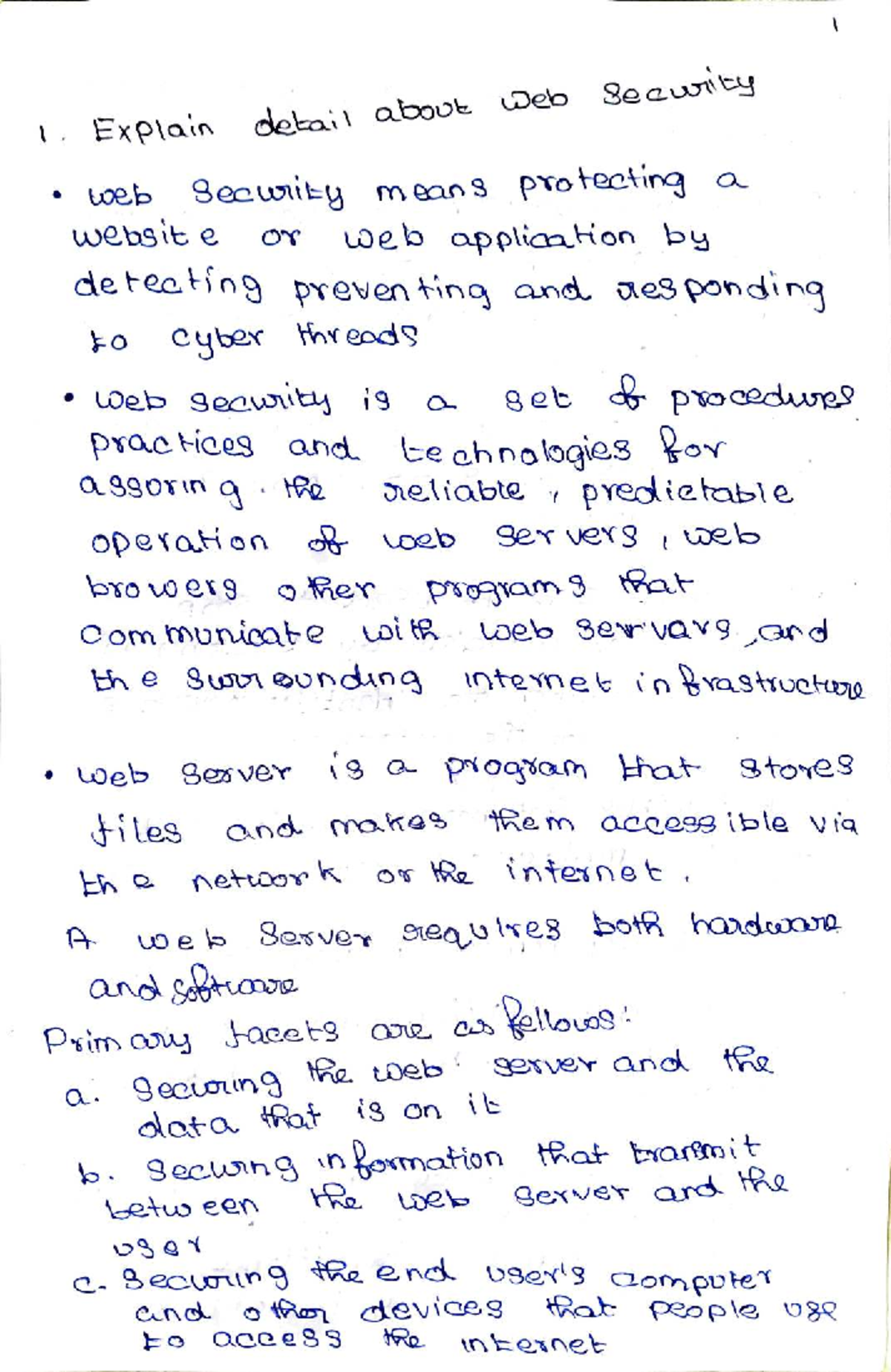 Network Security Overview: Protecting Web Applications and Data - Studocu