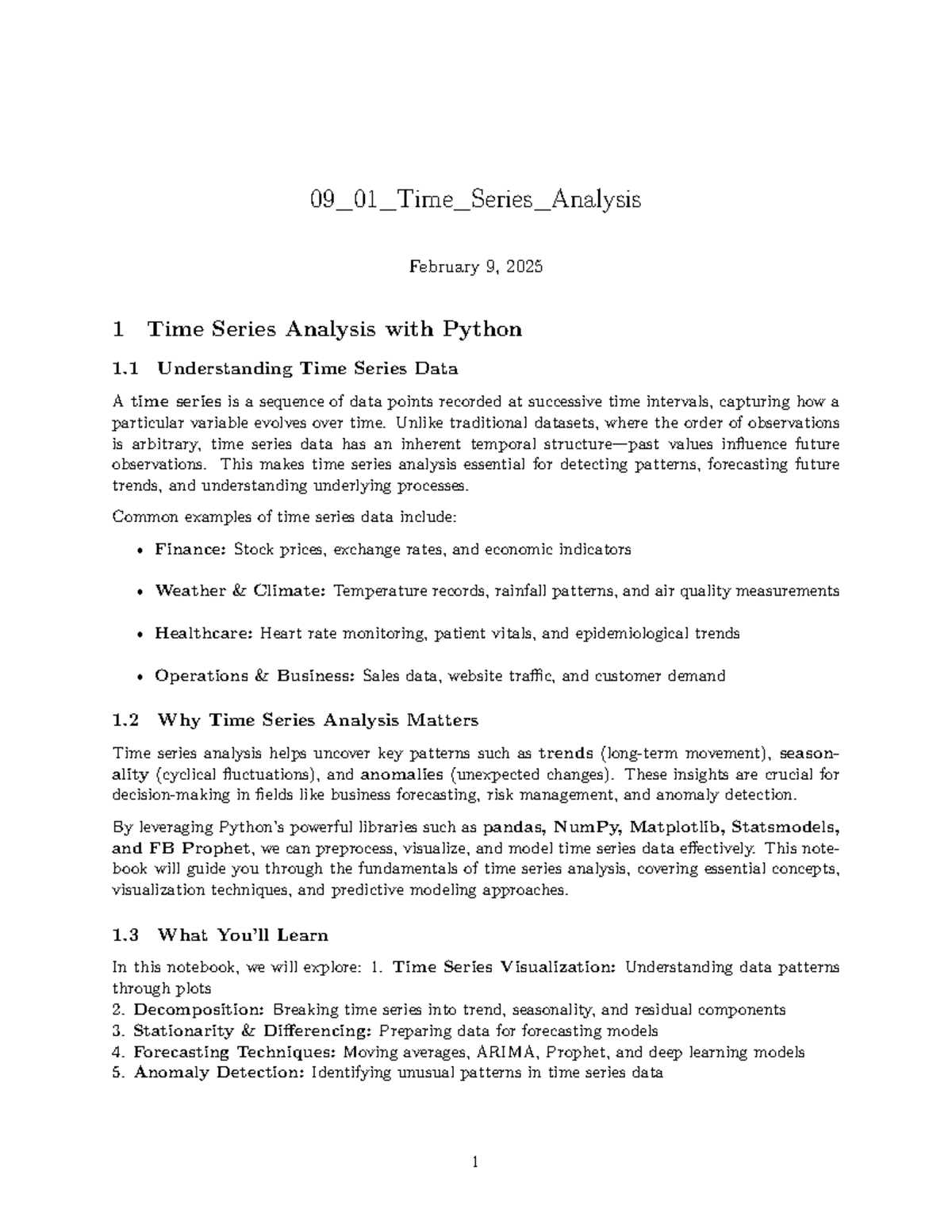 Time Series Analysis & Forecasting Techniques in Python - Studocu