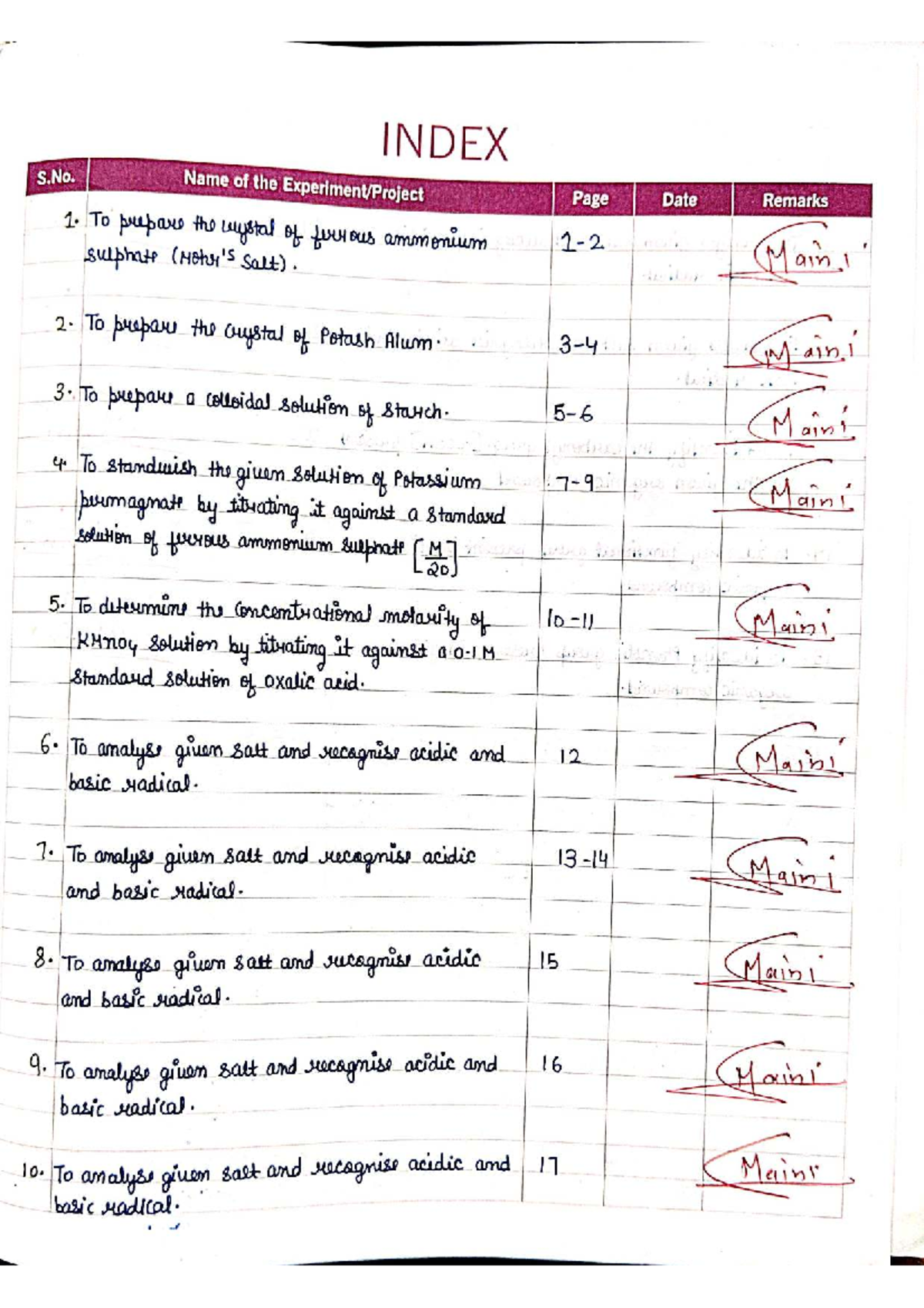 Practical Notebook for Chemistry Experiments (CHEM 256) - Studocu